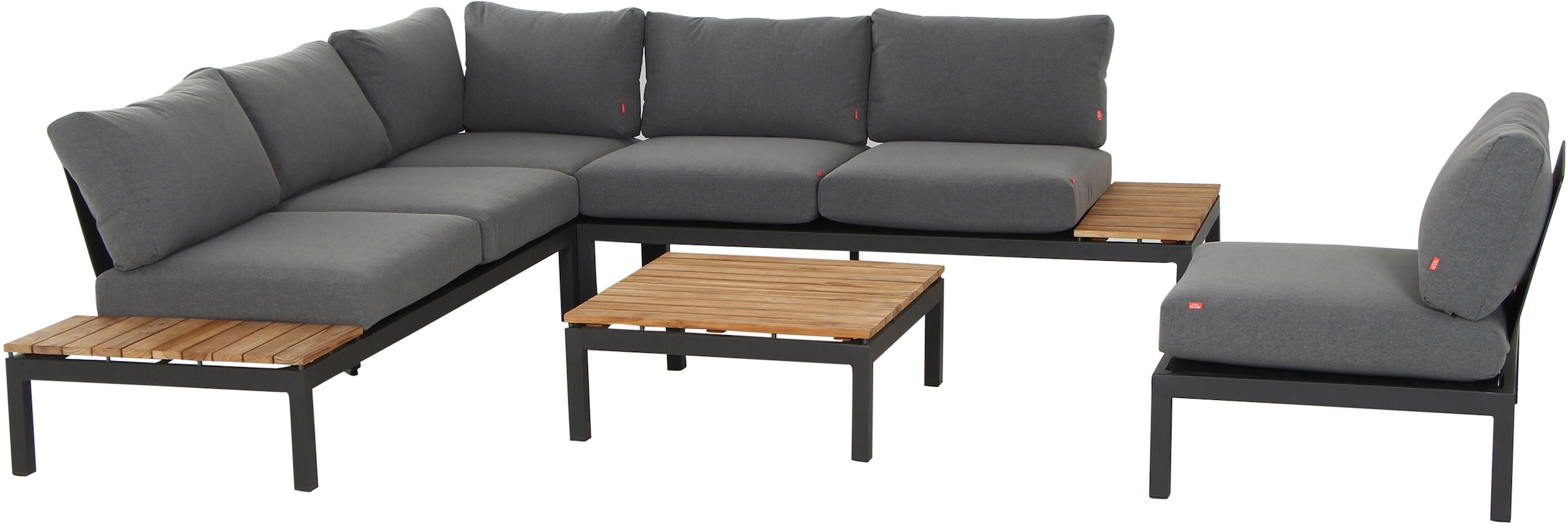 Siena Garden Gartenlounge-Set »Alvida«, (Set, 15 tlg.), best. aus 2 Sofas, 1 Ecksofa, 1 Tisch und 12 Kissen