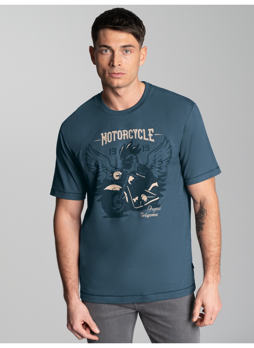 Trigema T-Shirt »TRIGEMA T-Shirt mit großem Motorrad-Printmotiv«, (1 tlg.)