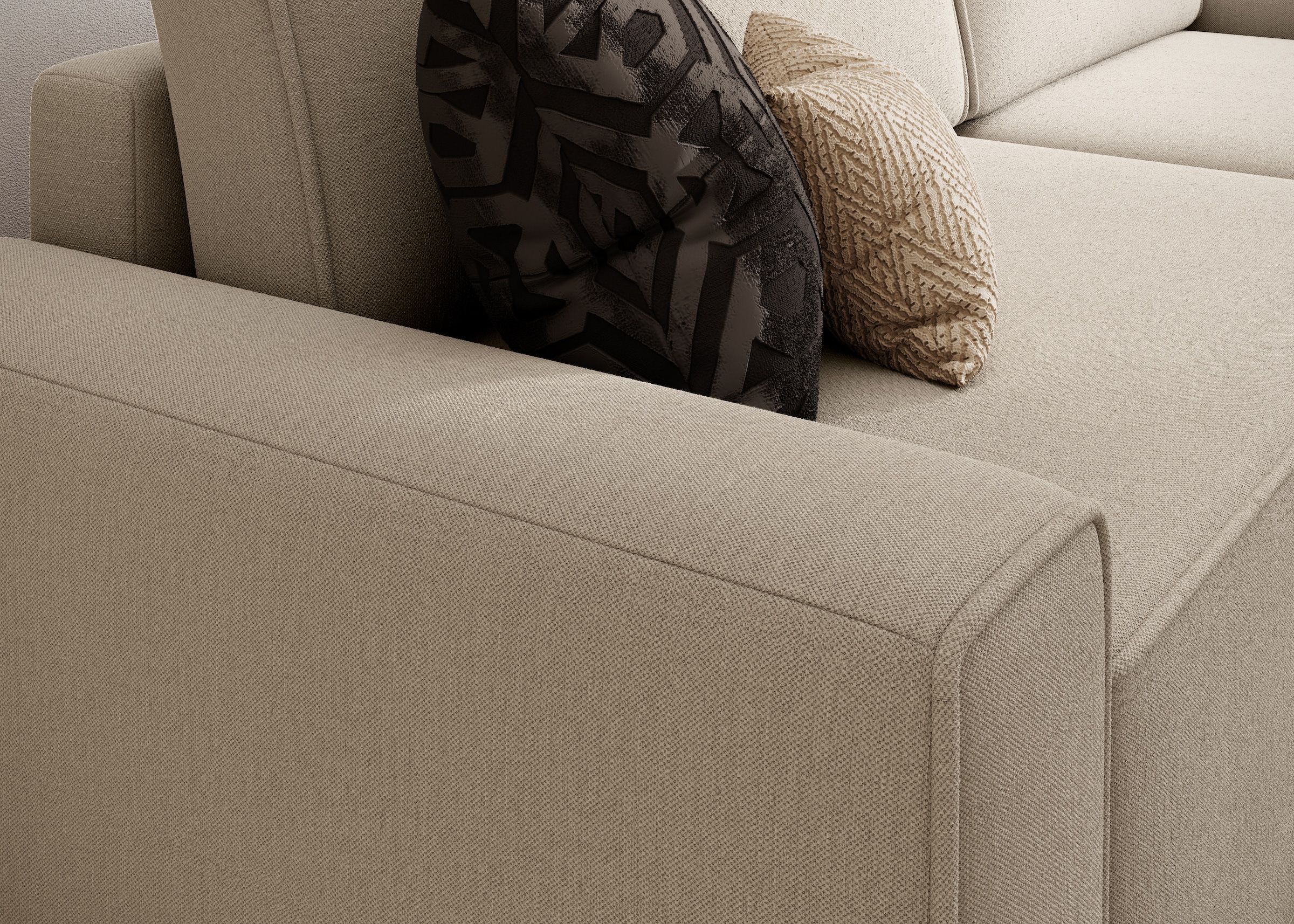 TRENDMANUFAKTUR Ecksofa »Challenge, Schlafsofa mit Bettkasten, Couch in L-Form, Breite 245 cm«, Recamiere beidseitig montierbar, auch in trendigem Cordstoff