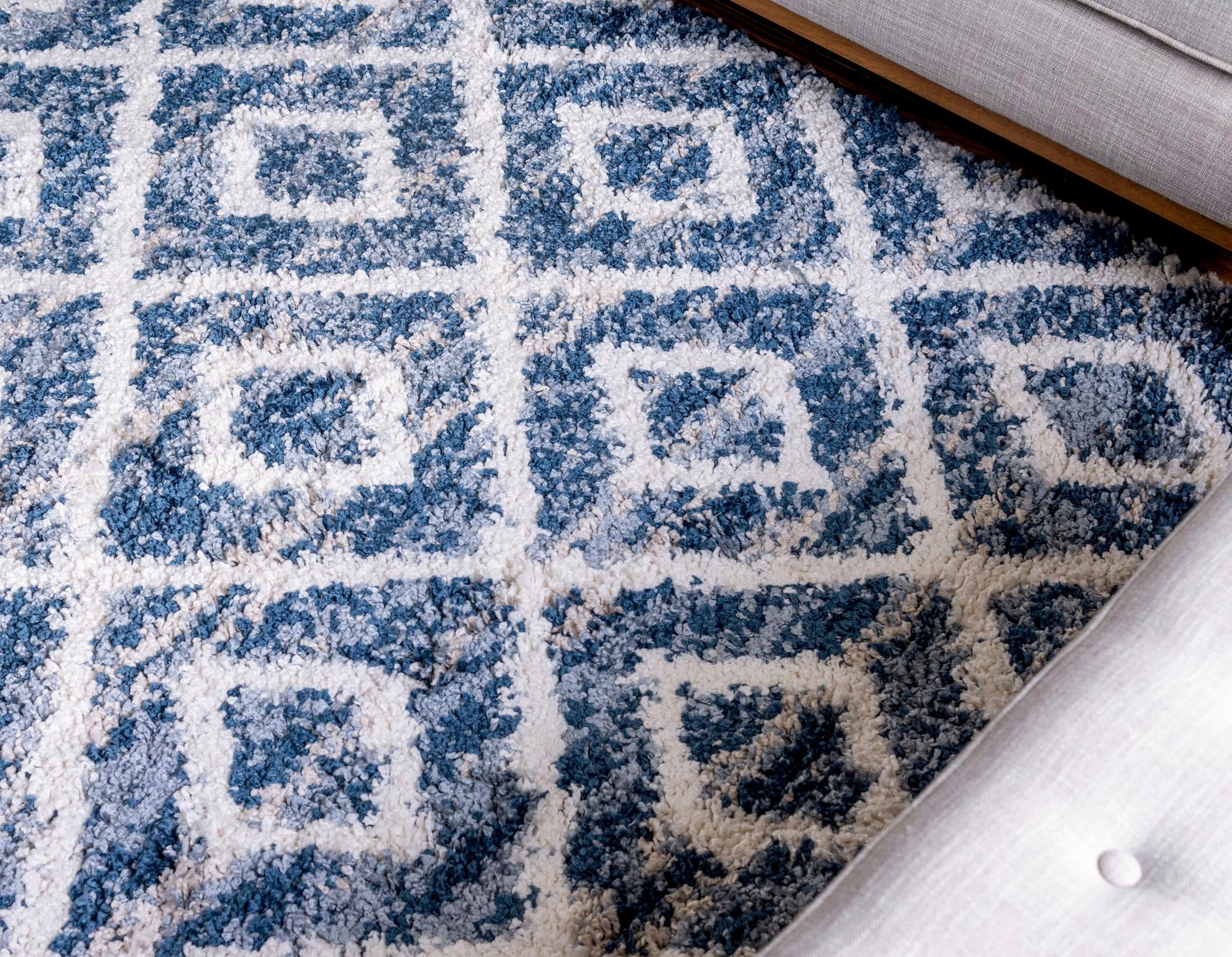 Myflair Möbel & Accessoires Hochflor-Teppich »Top Shag Lagerräumung«, rechteckig, 32 mm Höhe, gewebt, Rauten Design, melierte Optik, weich & kuschelig, mit Fransen