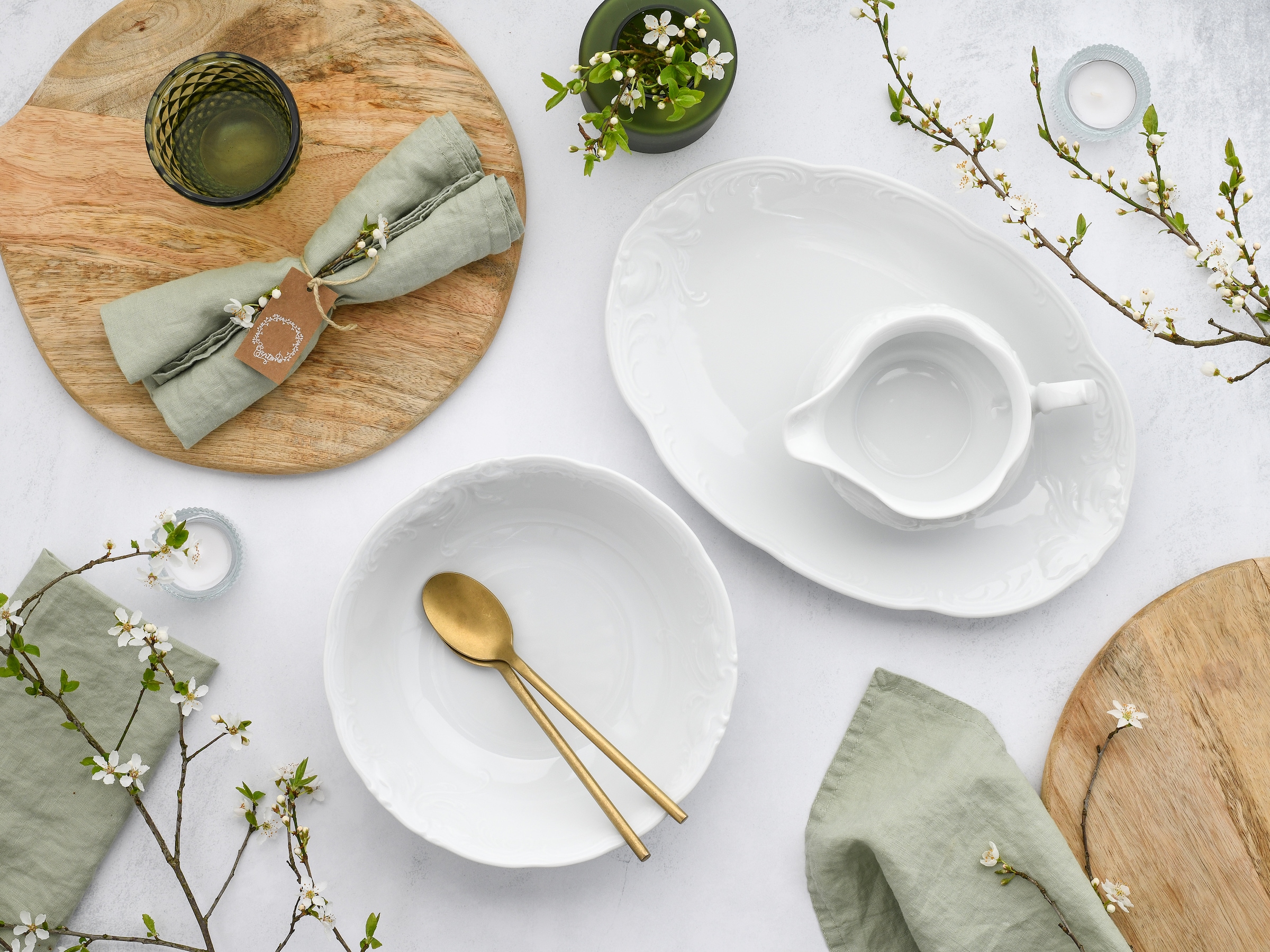 CreaTable Servier-Set »Frederike, Servierset 3-tlg.« Edles Servierset, Formschön elegant