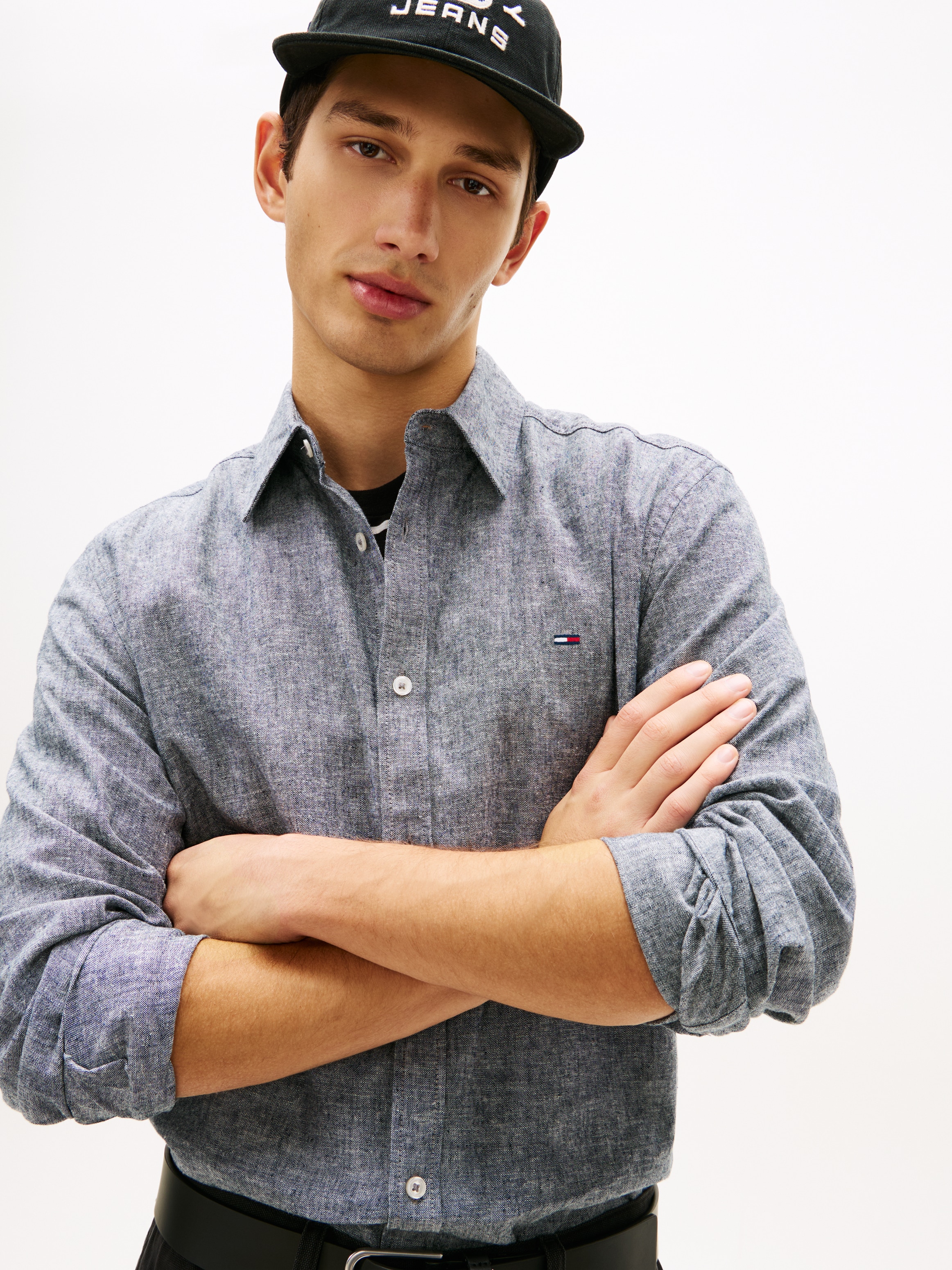 Tommy Jeans Langarmhemd »TJM REGULAR FIT LINEN BLEND«