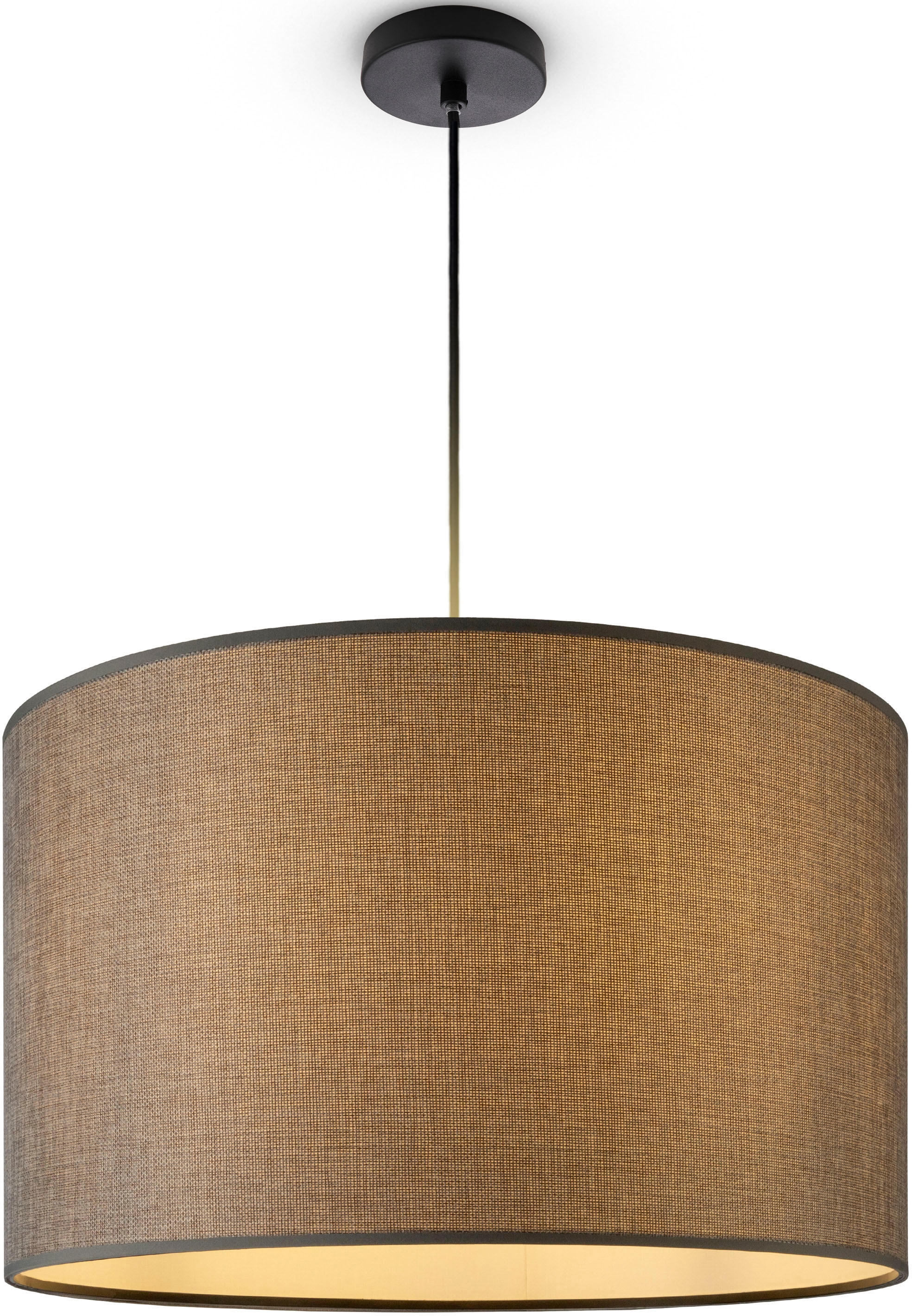 Paco Home Pendelleuchte »HUGO CANVAS UNI COLOR«, Leuchtmittel E27 | ohne Leuchtmittel, Wohnzimmer Stoff Lampenschirm Skandinavisch Uni Pendelleuchte Modern