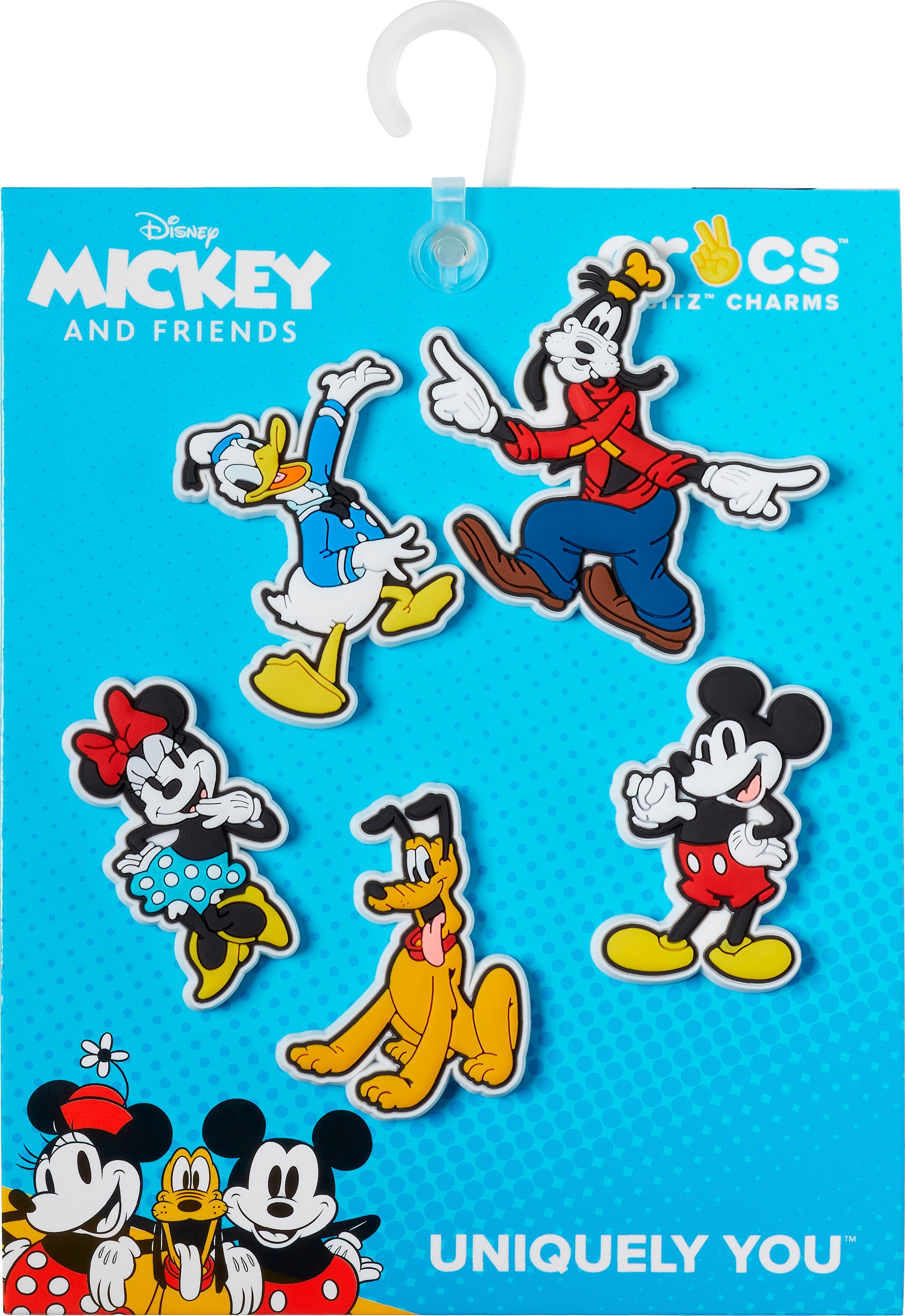 Crocs Schuhanstecker »Jibbitz™ Disney's Mickey & Friends«, (Set, 5 tlg., Kein Spielzeug. Nicht für Kinder unter 3 Jahren geeignet), Schuh Charm für Fans von Mickey und seine Freunde