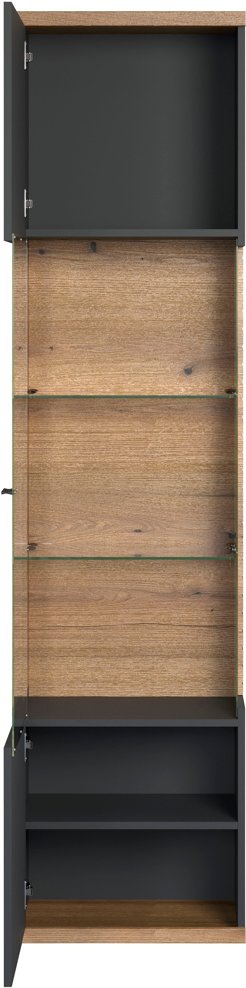 INOSIGN Vitrine »Galway« Wohnzimmervitrine in Rillenoptik und großzügiger Präsentationfläche