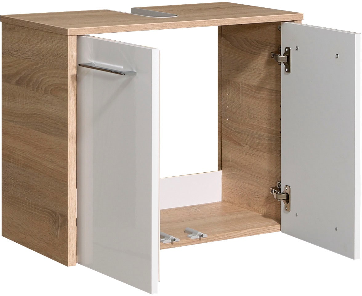 Saphir Badmöbel-Set »Quickset 382 5-teilig, Waschbeckenunterschrank mit LED-Spiegelschrank«, (11 St.), Hochschrank, Unterschrank, Hängeschrank, inkl. Türdämpfer, 8 Türen