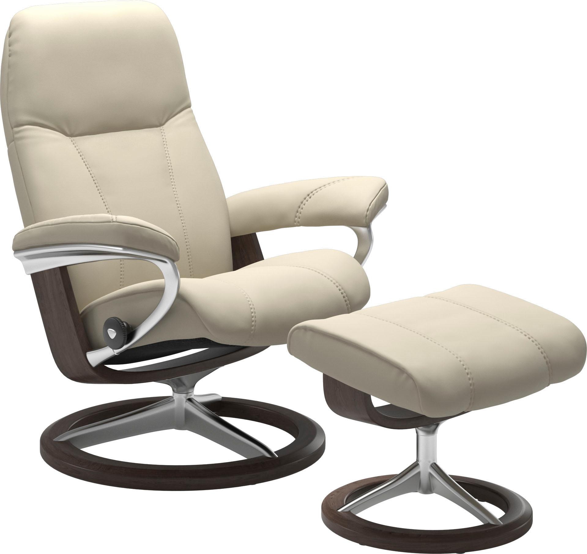 Stressless® Relaxsessel »Consul« Set, Relaxsessel mit Hocker,  mit Hocker, mit Signature Base, Größe S, Gestell Wenge