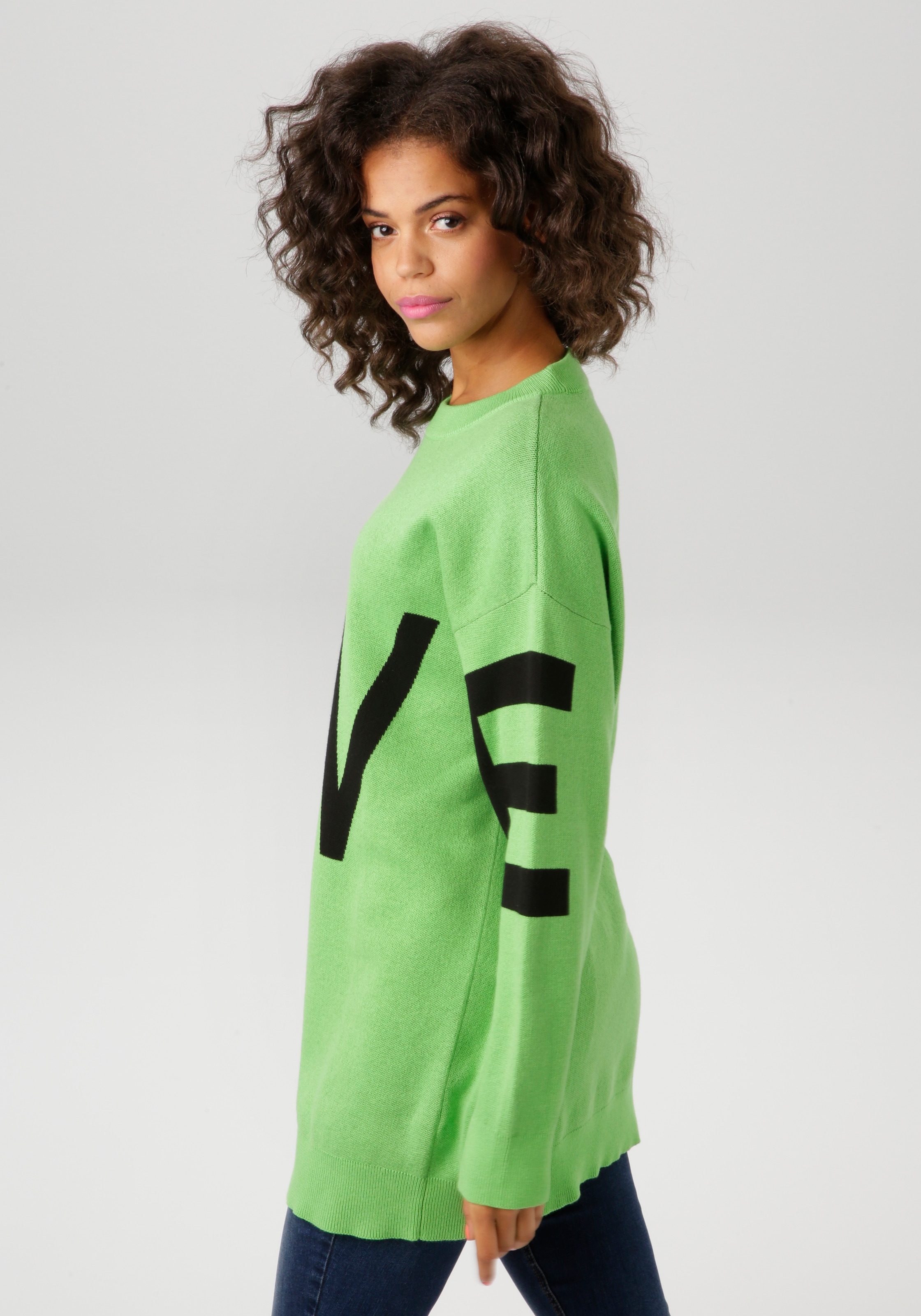 Aniston CASUAL Strickpullover mit eingestricktem LOVE-Schriftzug