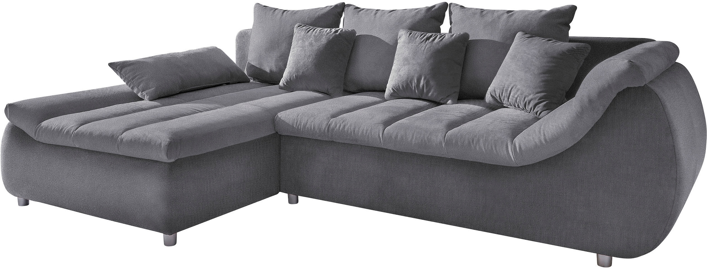 INOSIGN Ecksofa »Imola bequem, aktuelle Steppung im Sitz, L-Form, Breite 270cm«, wahlweise mit Bettfunktion