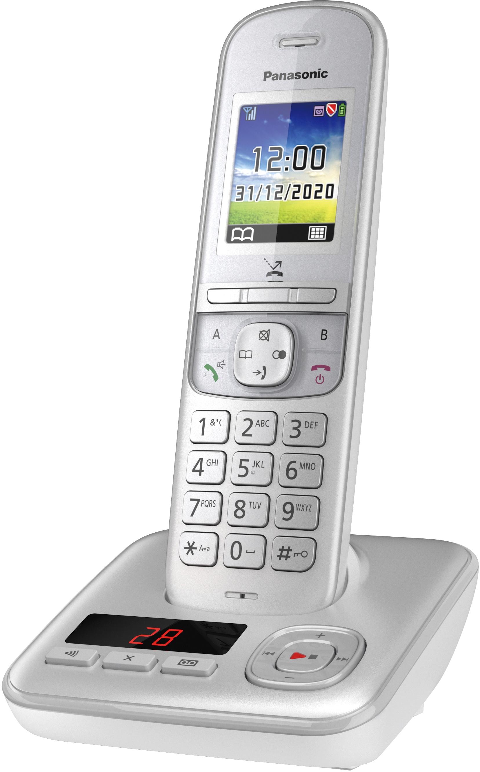 | DECT-Telefon Panasonic Schnurloses Anrufbeantworter »KX-TGH722 UNIVERSAL bestellen (Mobilteile: 2), online mit Duo«,