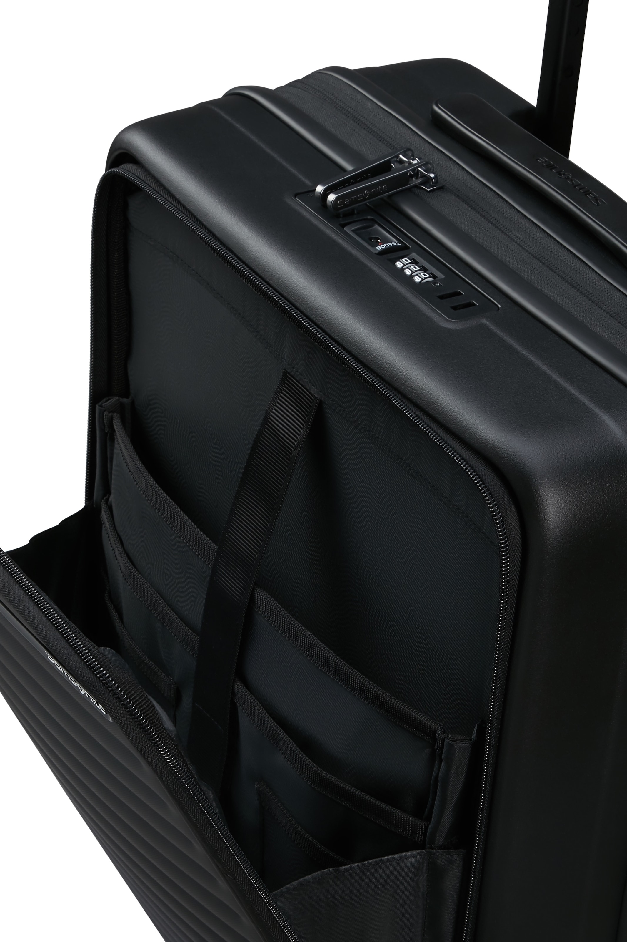 Samsonite Hartschalen-Trolley »RESTACKD, verschiedene Größen und Farben«, (mit Packtaschen), 4 Rollen, Reisekoffer mit TSA Schloss Volumenerweiterung Packtaschen