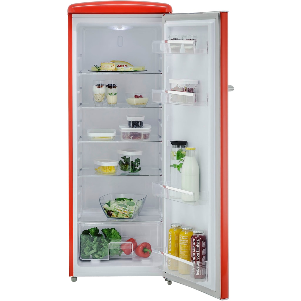 exquisit Kühlschrank »RKS325-V-H-160F«, RKS325-V-H-160F rot, 144 cm hoch, 55 cm breit, 229 L Volumen