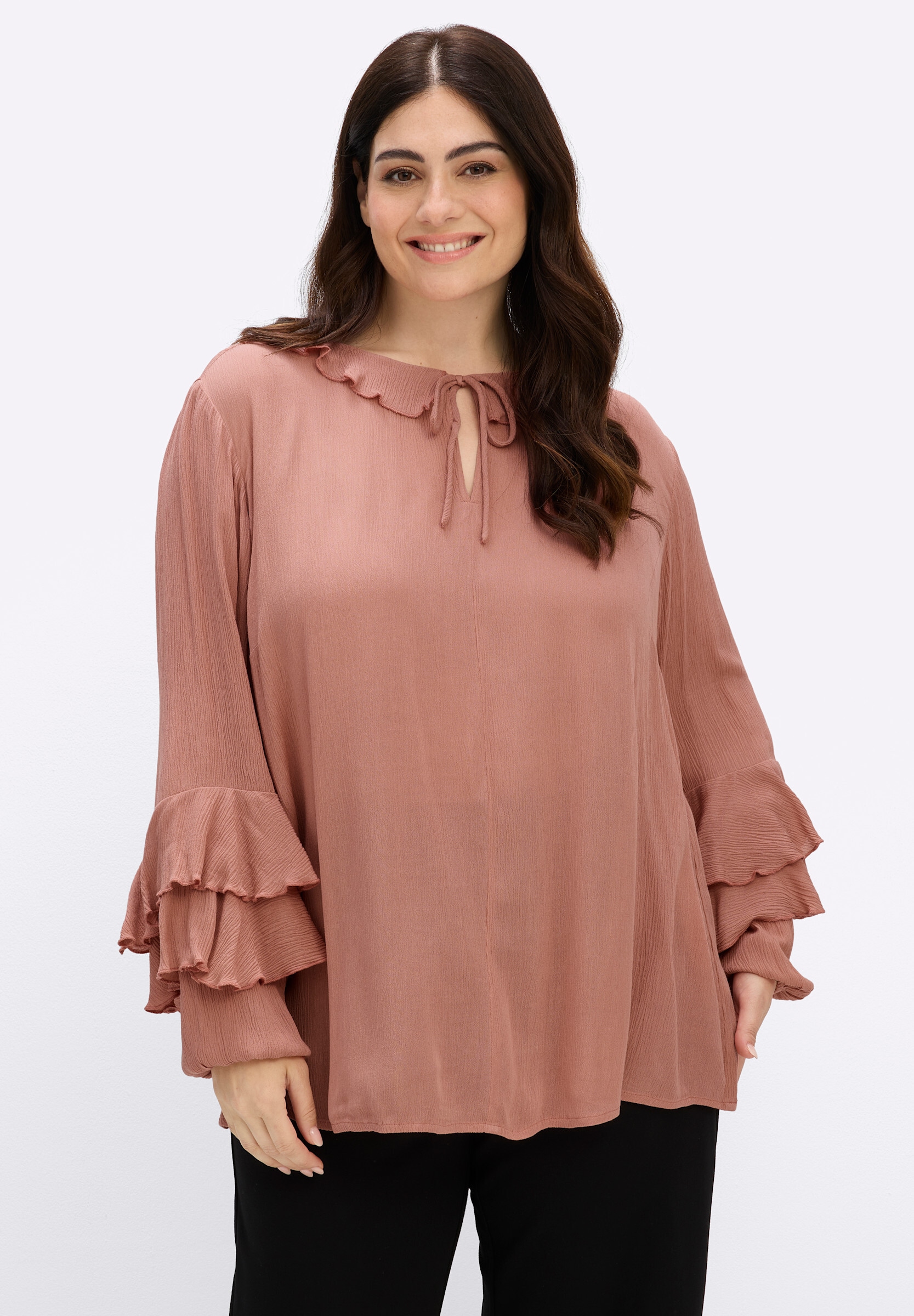 Sheego Longbluse »Tunika Tunika mit Volants«