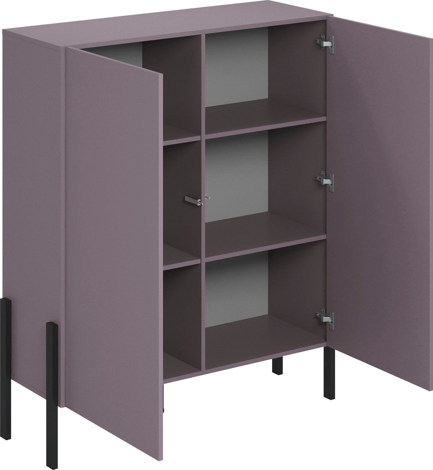 INOSIGN Kommode »Jukon, Breite 110 cm, moderne grifflose Hochschrank, 2Türen«, Highboard mit viel Stauraum, push-to-open-Funktion