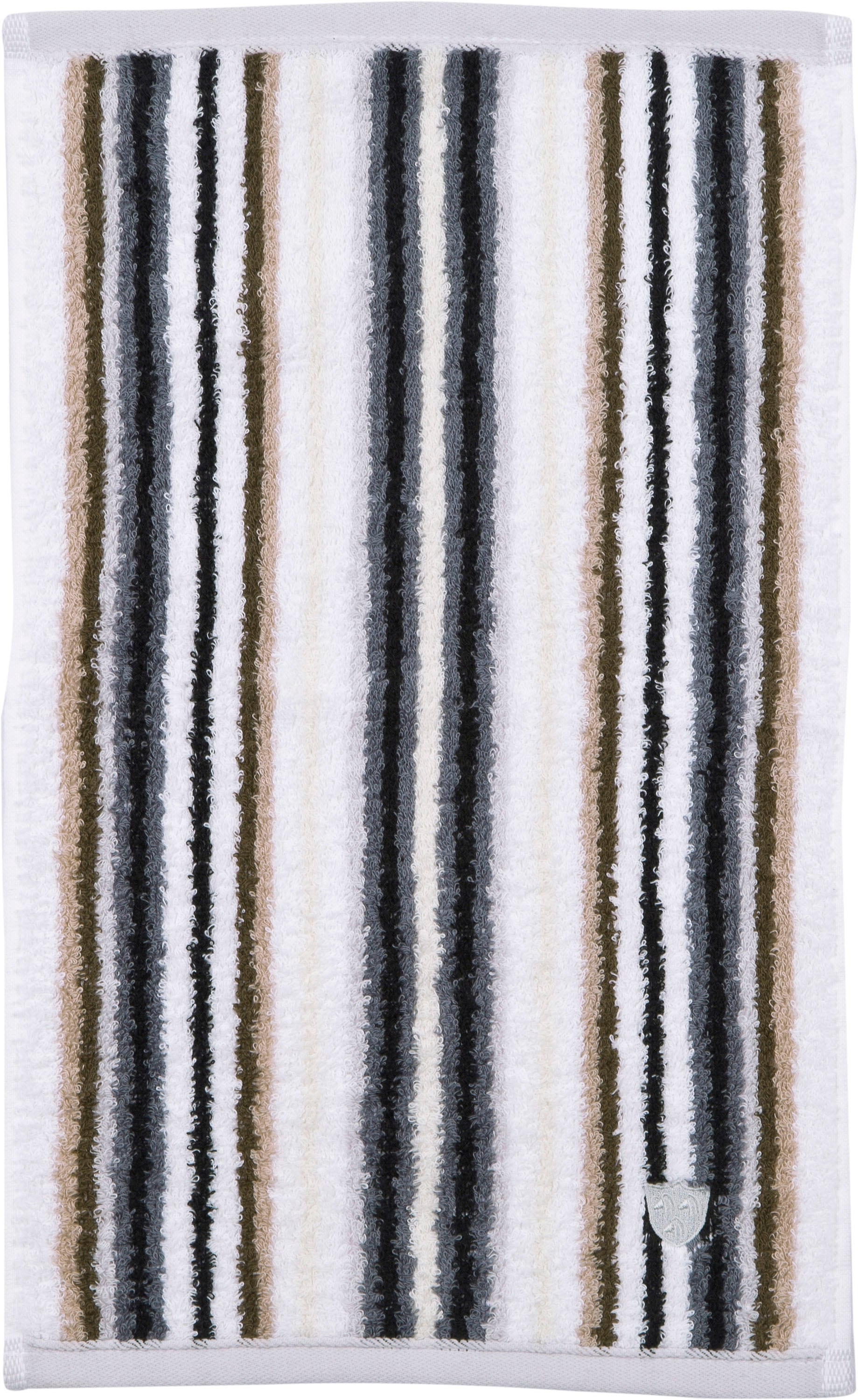 ROSS Gästehandtücher »Multicolor« mit Streifen und gesticktem ROSS-Emblem