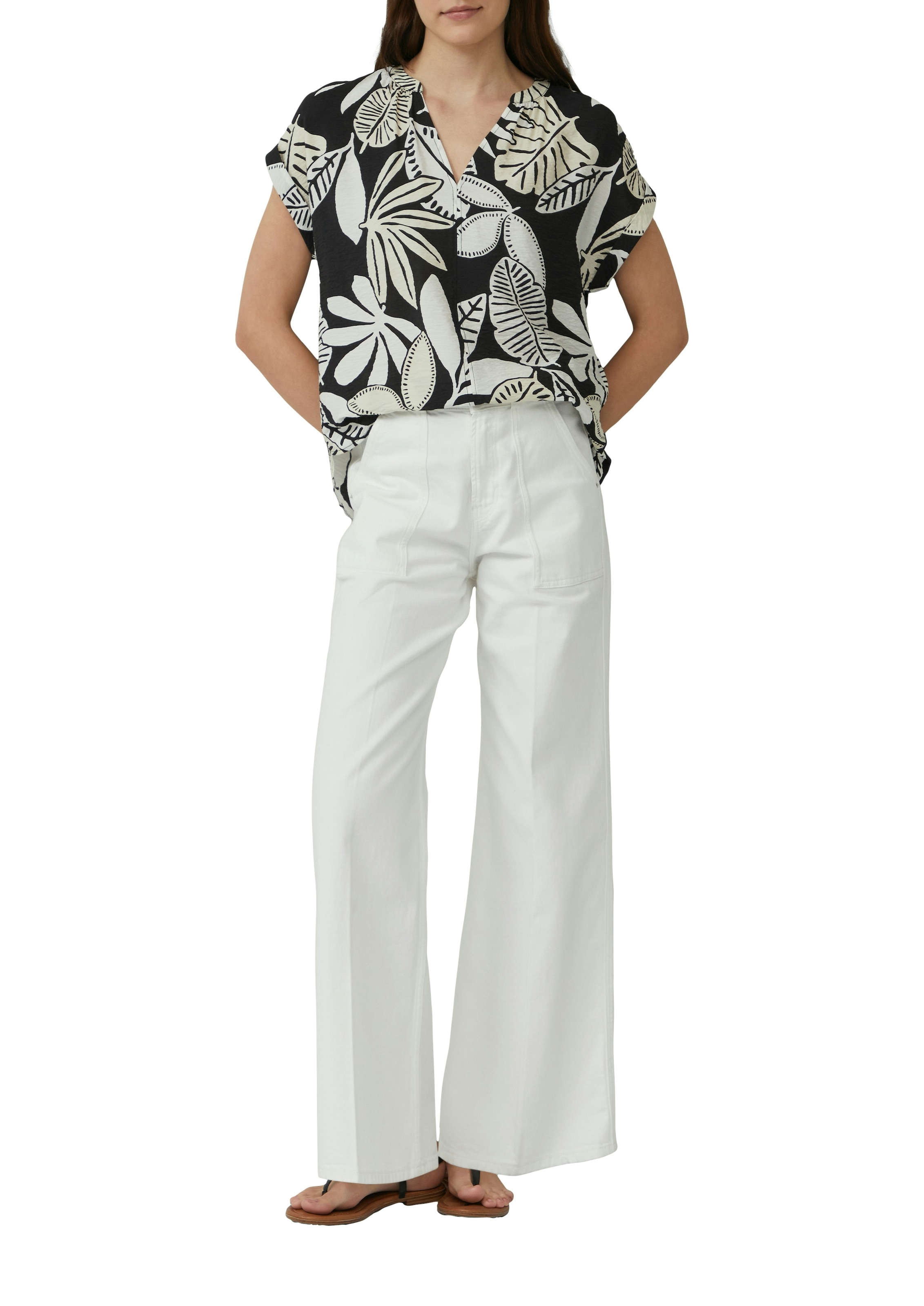 s.Oliver Druckbluse mit Raff-Details