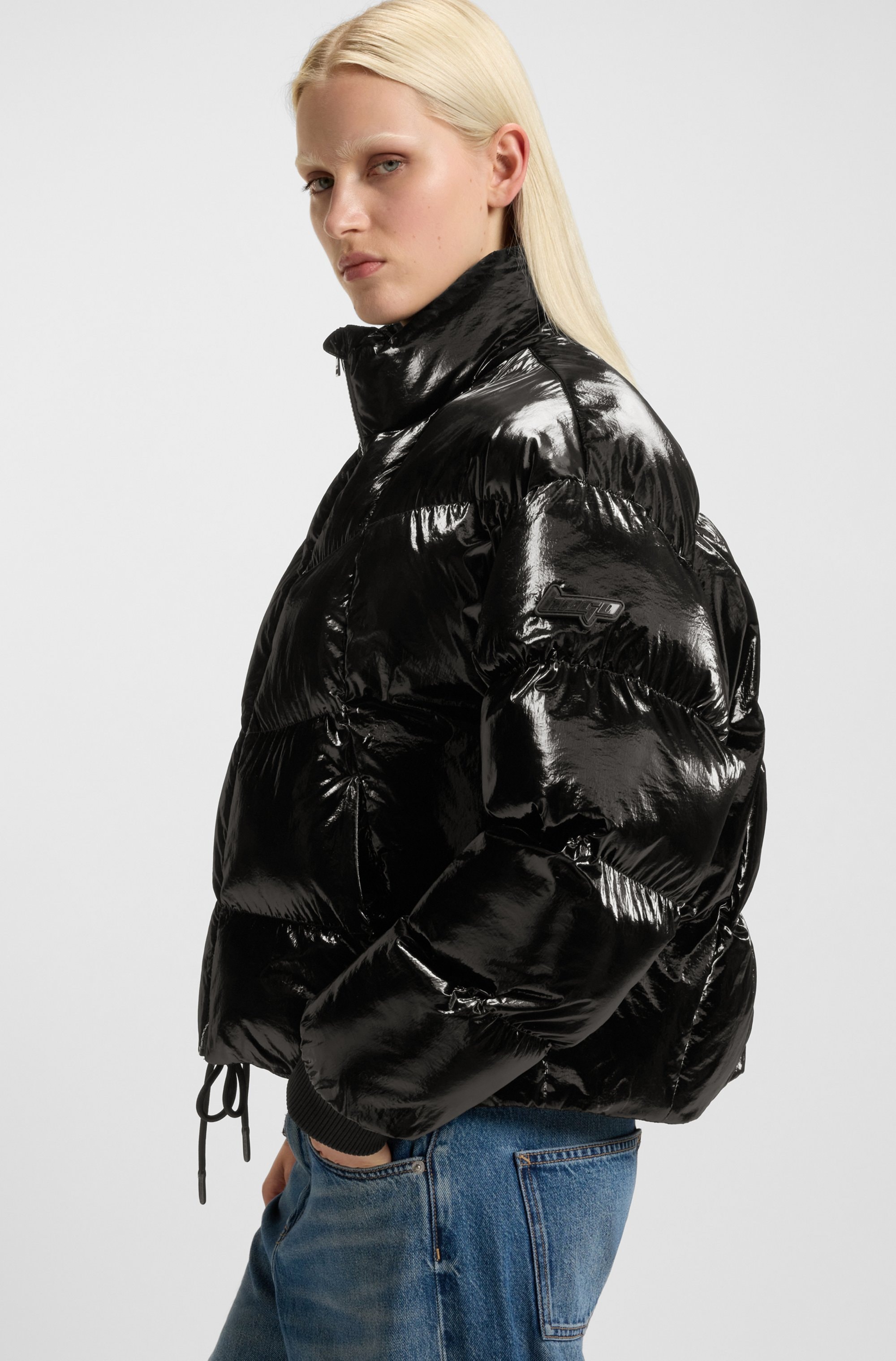 HUGO Blue Steppjacke »Fiorella« in verkürzter Länge, Kordelzug im Saum