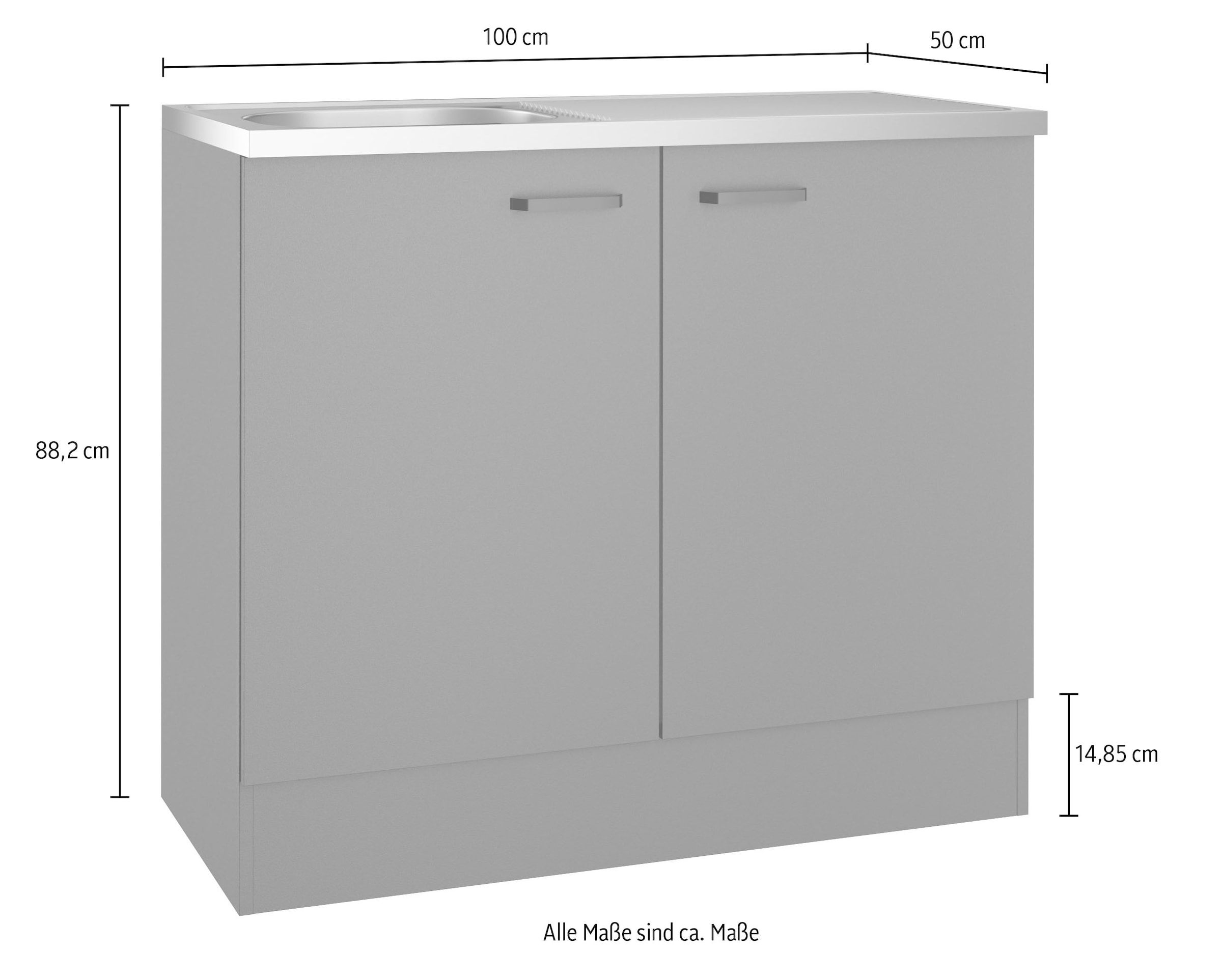 OPTIFIT Spülenschrank »OPTImulti« Breite 100 cm, Tiefe 50 cm, mit Spülenauflage