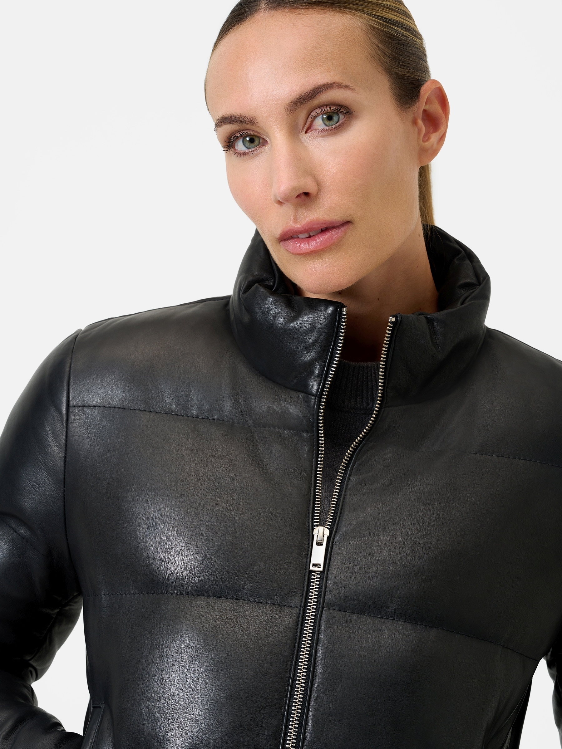 RICANO Steppjacke »Lederjacke Audrey« ohne Kapuze Handgefertigt aus echtem Leder