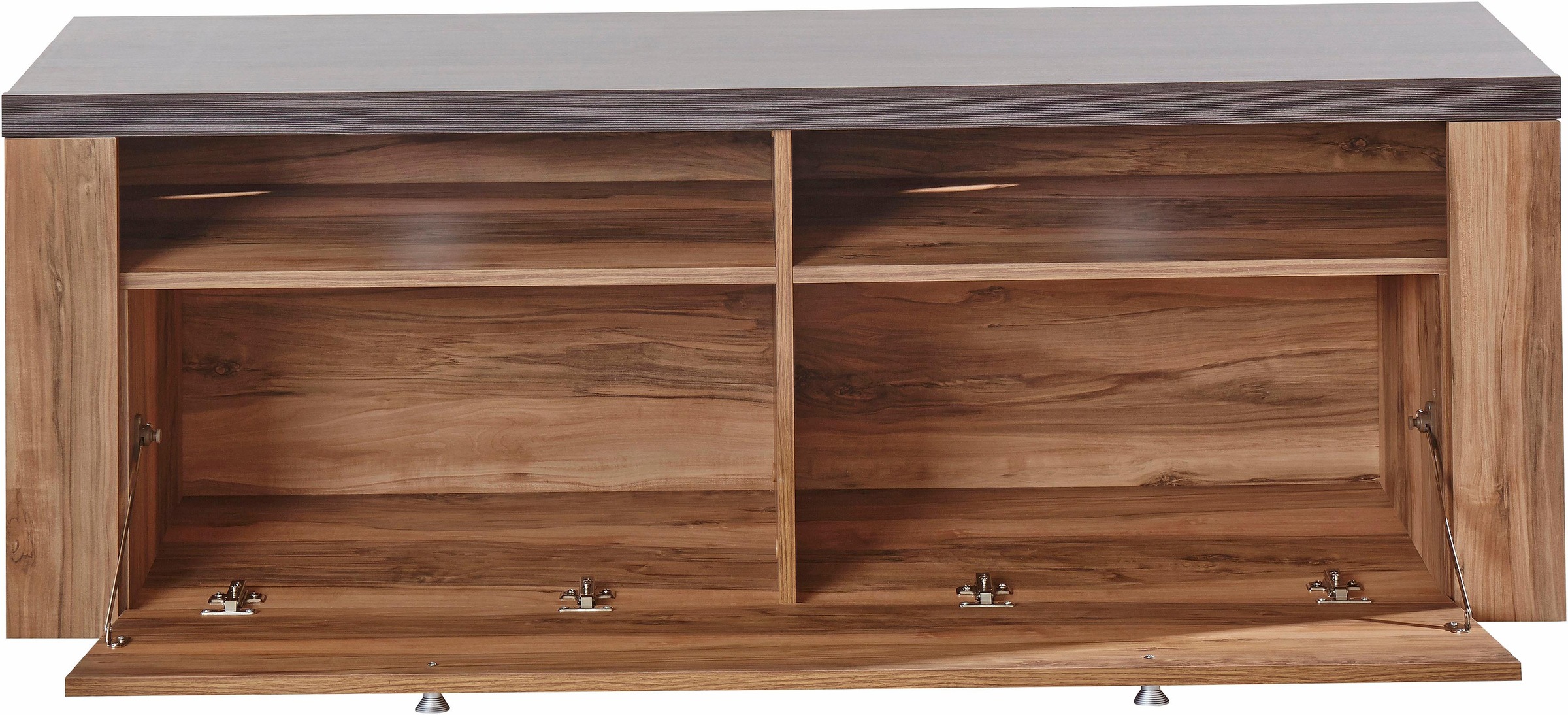Home affaire Lowboard »Larona, zeitloses TV Board mit 1 Klappe und 2 offenen Fächern«, Breite 140 cm, Fernsehbank, viel Stauraum, dekorative Rahmenoptik