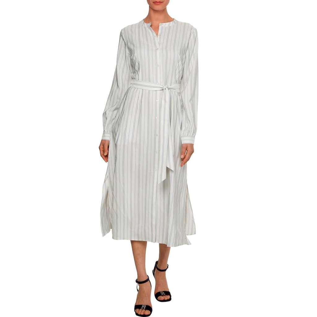 Tommy Hilfiger Hemdblusenkleid »VIS STRIPE MIDI SHIRT DRESS LS« mit Tommy Hilfiger Markenlabel gestreift Tommy Hilfiger Hemdblusenkleid »VIS STRIPE MIDI SHIRT DRESS LS« mit Tommy Hilfiger Markenlabel gestreift