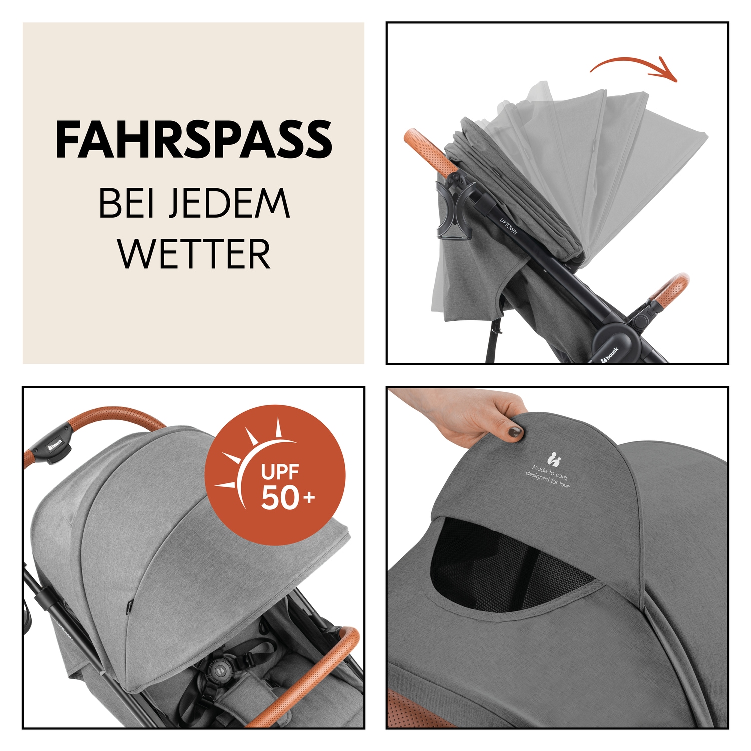 Hauck Kinder-Buggy »Uptown, Black Melange Grey«, 22 kg, bis 22 kg belastbar