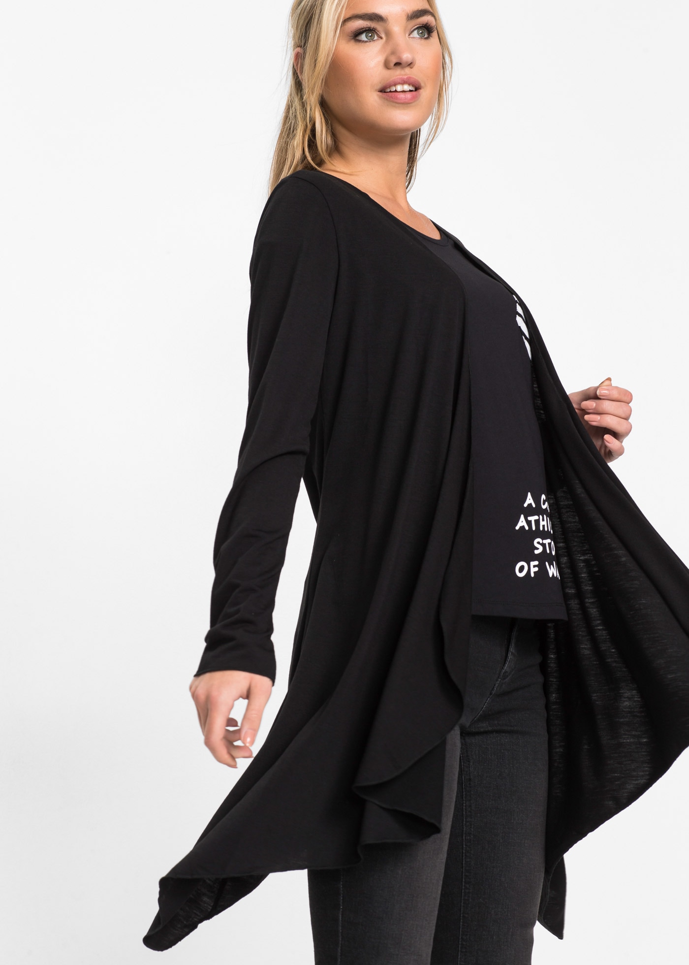 bonprix Shirtjacke »Shirtjacke aus Viskose-Mischung« bequeme Passform, Zipfelsaum, aus Viskose-Mischung, Casual Stil