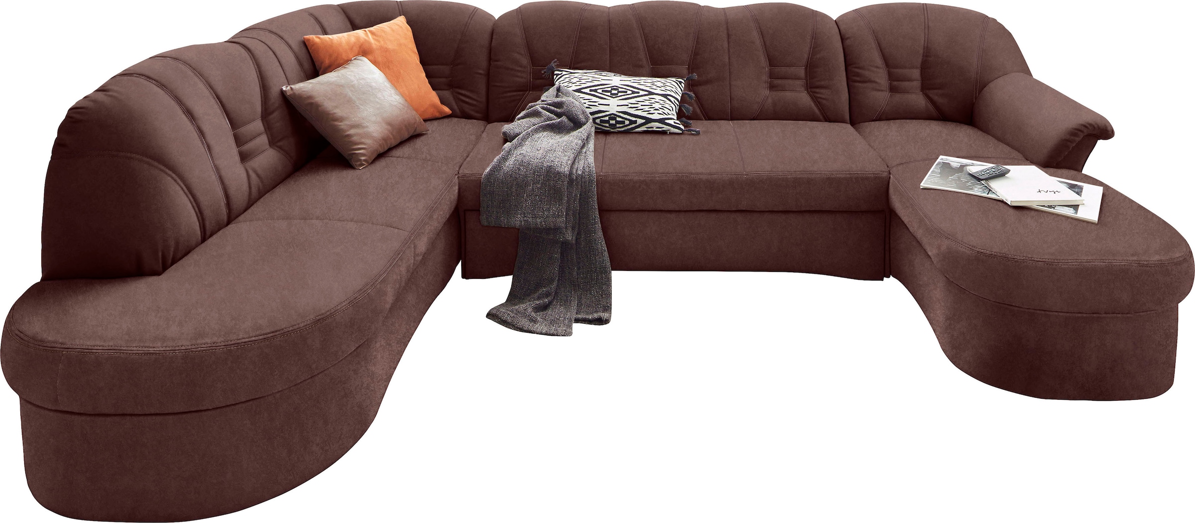 DOMO collection Wohnlandschaft »Elva U-Form«, wahlweise mit Bettfunktion und Federkern
