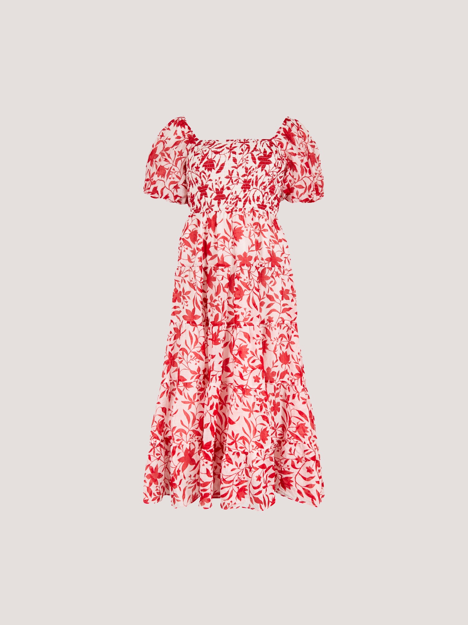 Apricot Druckkleid »Midikleid« mit Puffärmeln