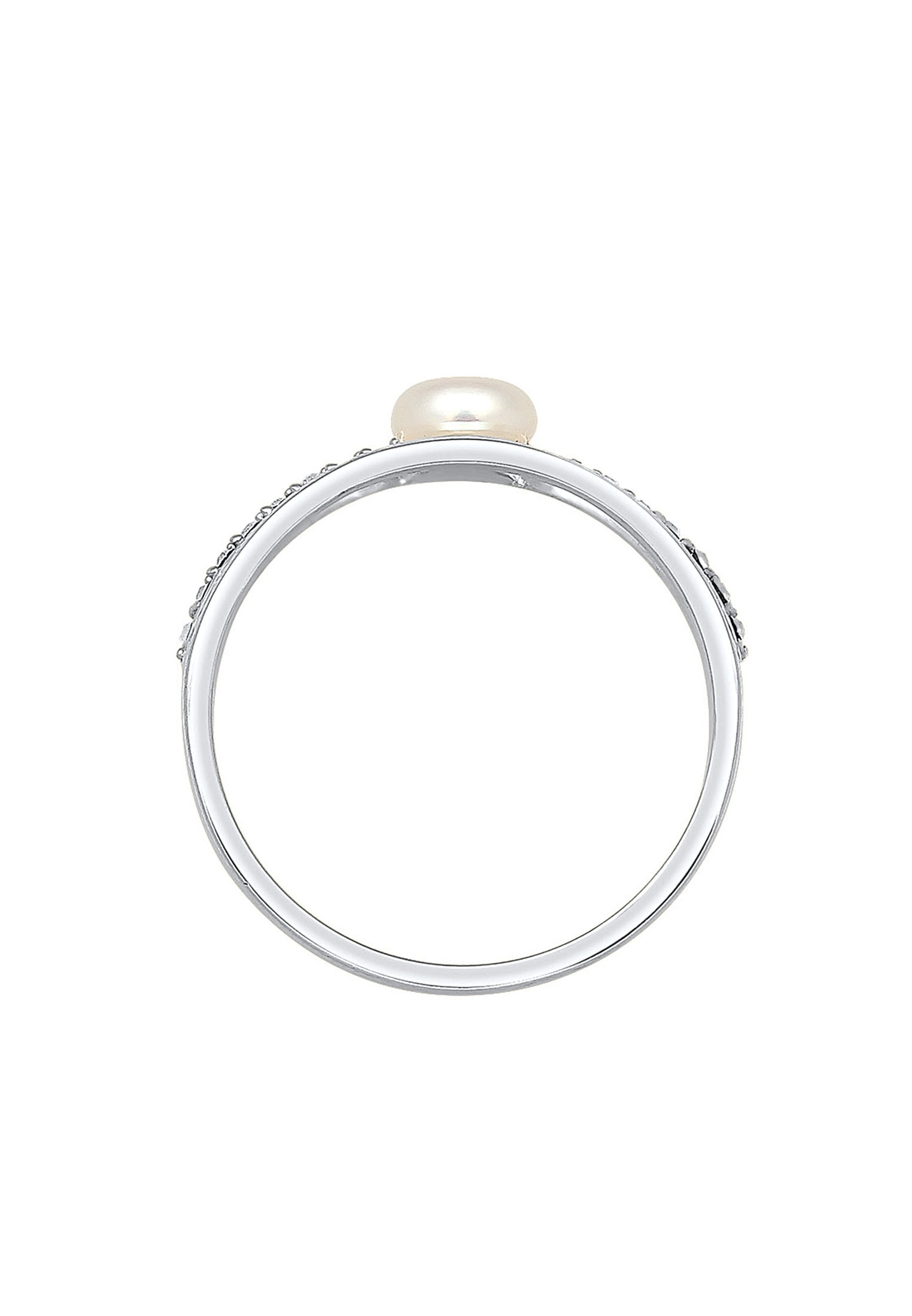 Elli Verlobungsring »Ring Süßwasserzuchtperle Kristalle 925 Sterling Silber«