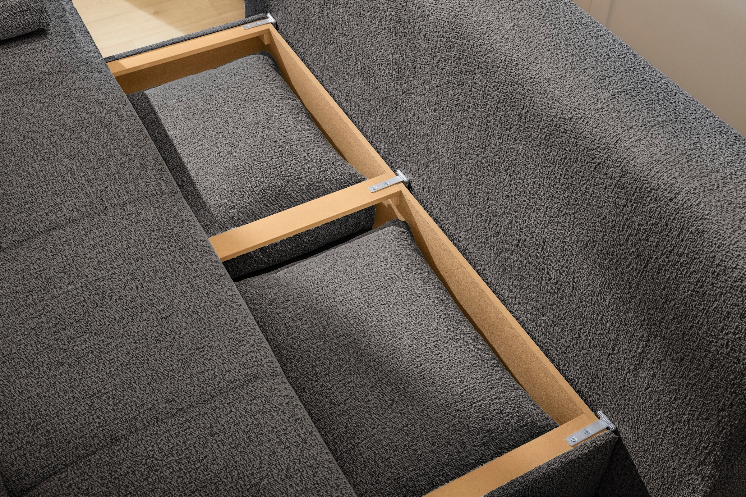 Jockenhöfer Gruppe Schlafsofa »Felix, B: 205 cm, Liegefl. 155x201 cm, Dauerschlafsofa, inkl. Topper« inklusive Bettfunktion und Bettkasten, Federkernpolsterung