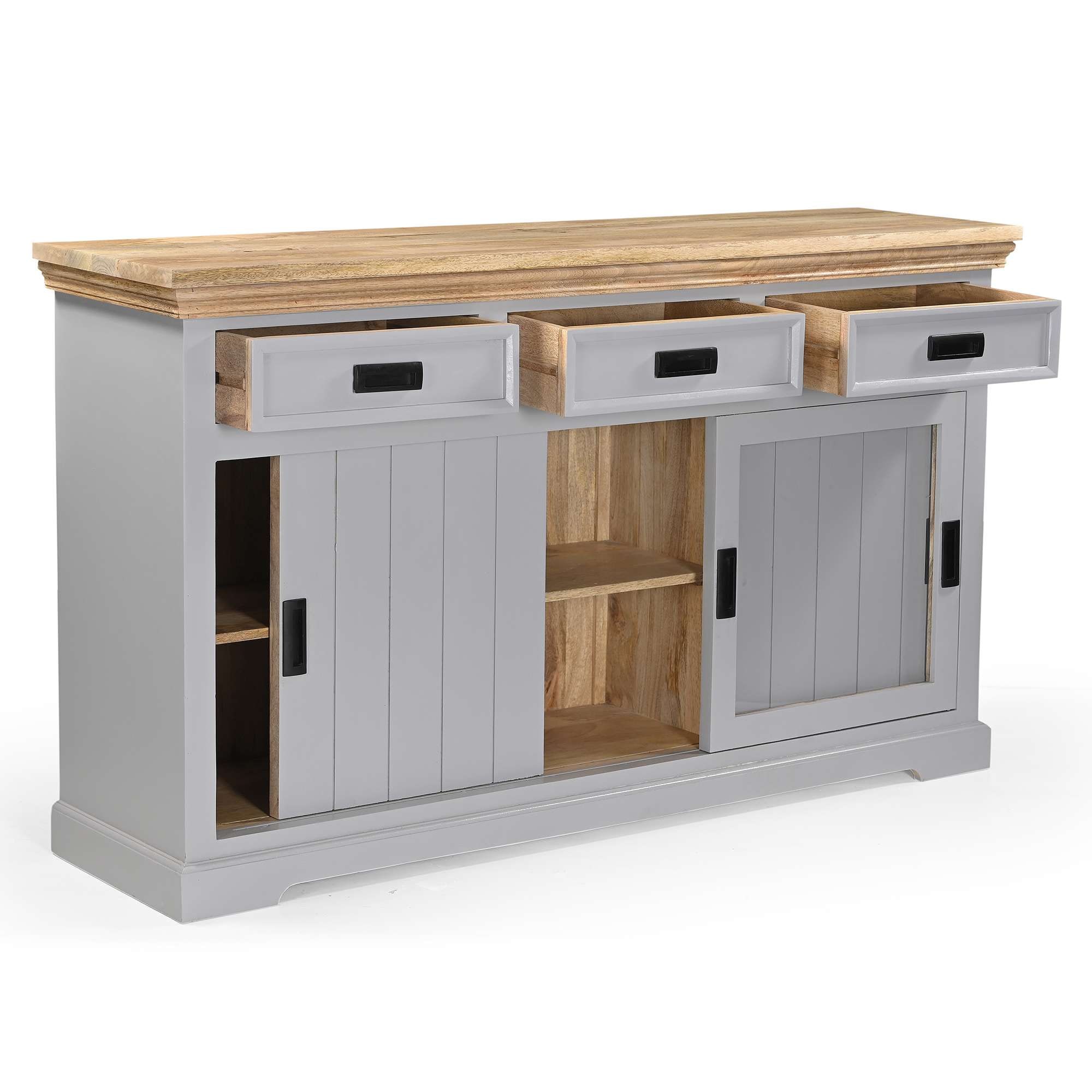 OTTO home Sideboard »Alpinist Kommode Breite/Tiefe/Höhe 160/40/90 cm« mit 3 Schiebetüren, handgefertigt, Unikat-Möbel, Breite 160 cm