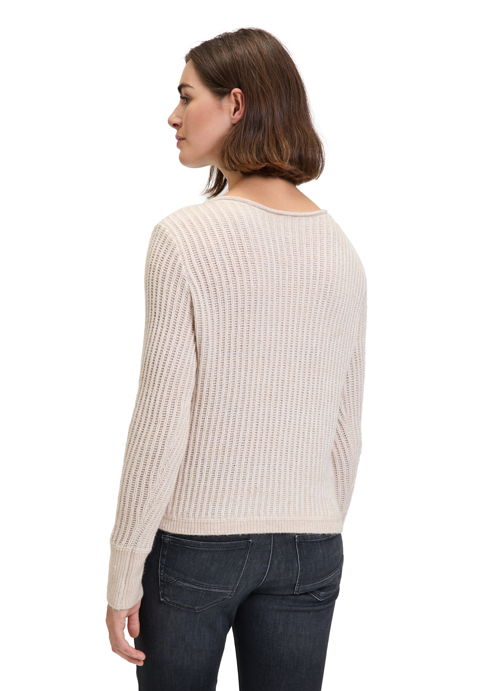Betty&Co Rundhalspullover »Grobstrick-Pullover mit Lurexfaden«