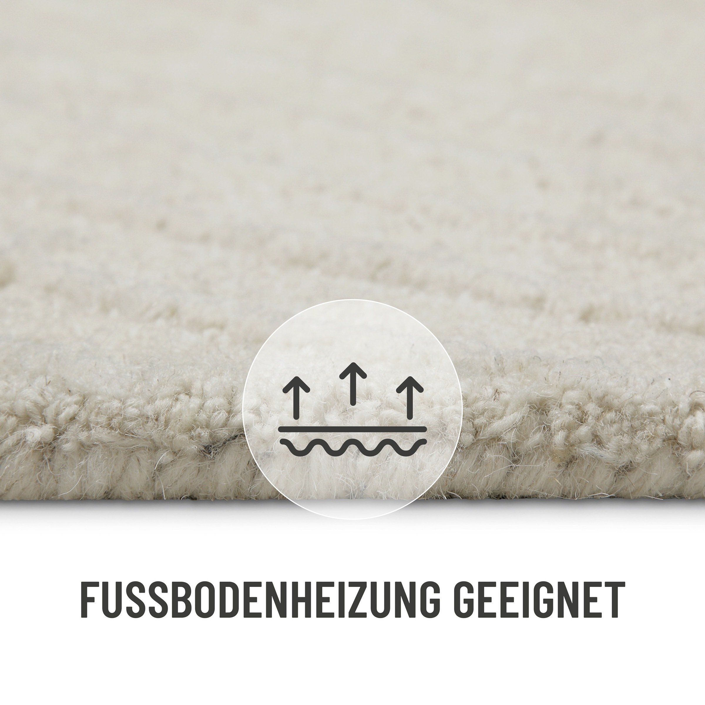 Wecon home Wollteppich »Hamptons NINETEEN«, rechteckig, 15 mm Höhe, Läufer, Schurwolle, Kurzflor, Wohn- & Schlafzimmer, Hoch-Tief-Effekt