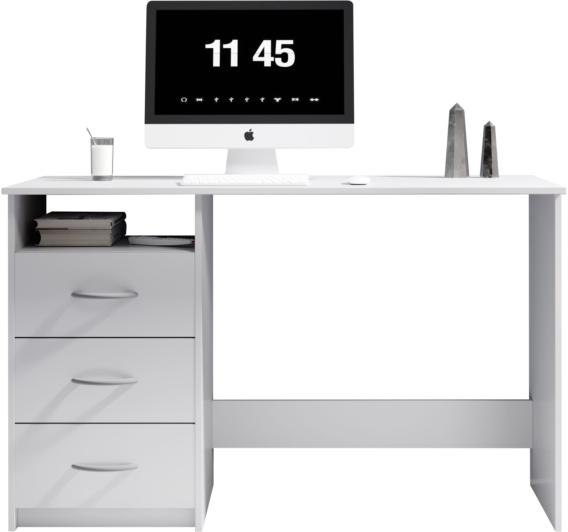 BEGA OFFICE Schreibtisch »Adria, Computertisch,« Schubkästen rechts oder links montierbar, Breite 123 cm