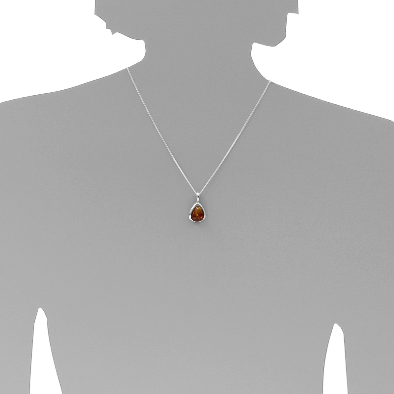 OSTSEE-SCHMUCK Kette mit Anhänger »- Angelina - Silber 925/000 - Bernstein«