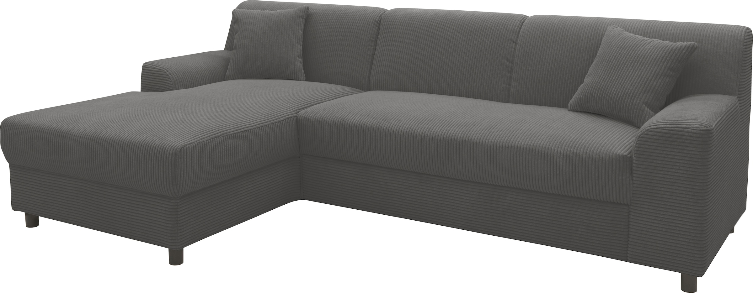 INOSIGN Ecksofa »Turah 2, L-Form, in Cord u. wasserabweisender Microfaser, Federkern«, B/T/H: 241/146/79 cm, incl. Zierkissen, wahlweise mit Bettfunktion