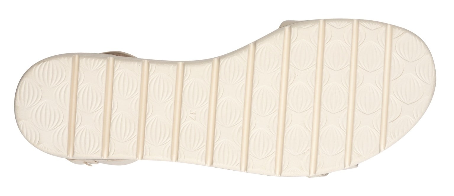 MARCO TOZZI Riemchensandale  , Keilabsatz, Sommerschuh, Sandalette, mit Zierkette Ton in Ton