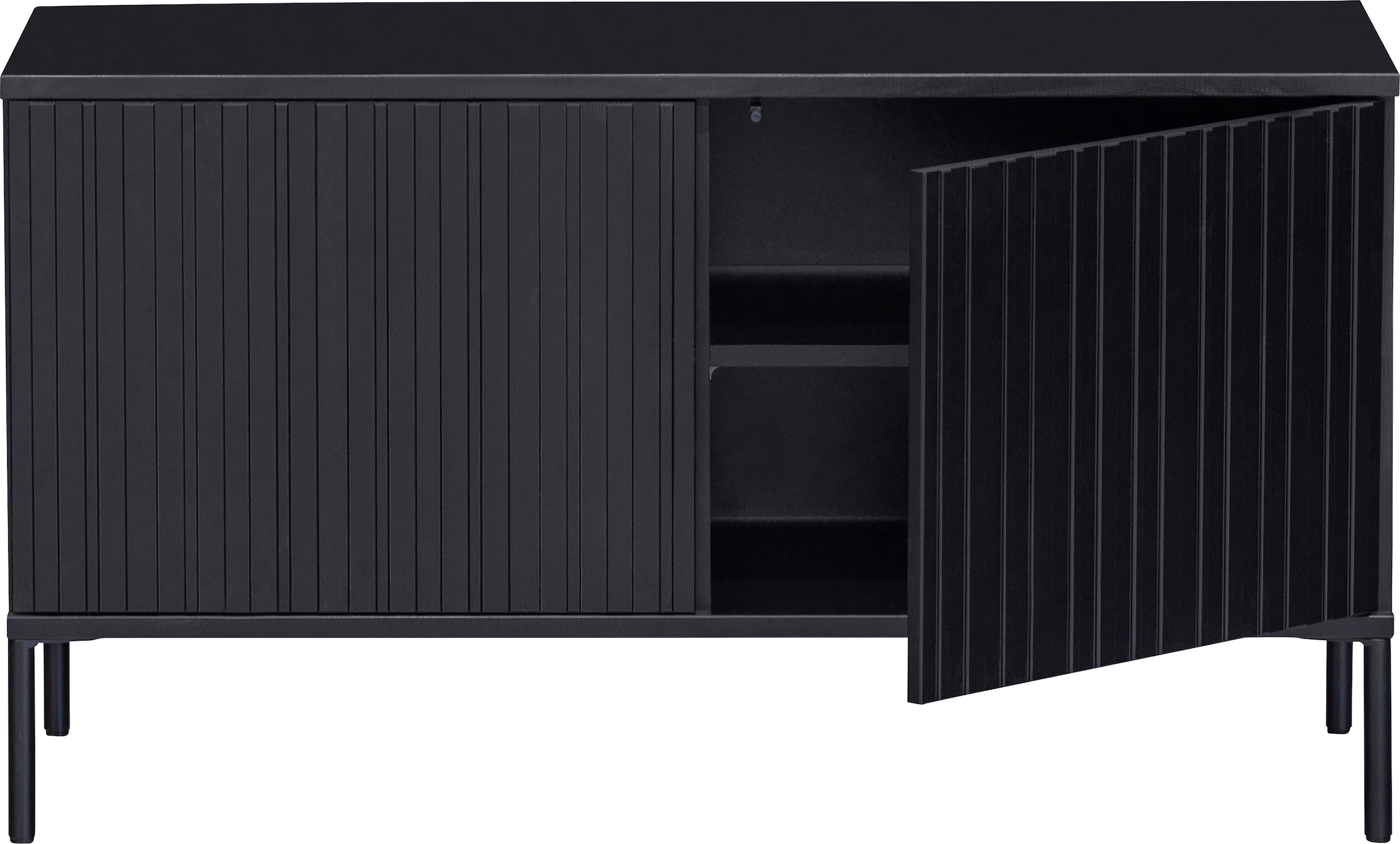WOOOD Sideboard »New Gravure, TV-Kommode, Breite 100 cm oder 150 cm«, Kommode Höhe 56 cm, mit grafischen Relieftüren, viel Stauraum