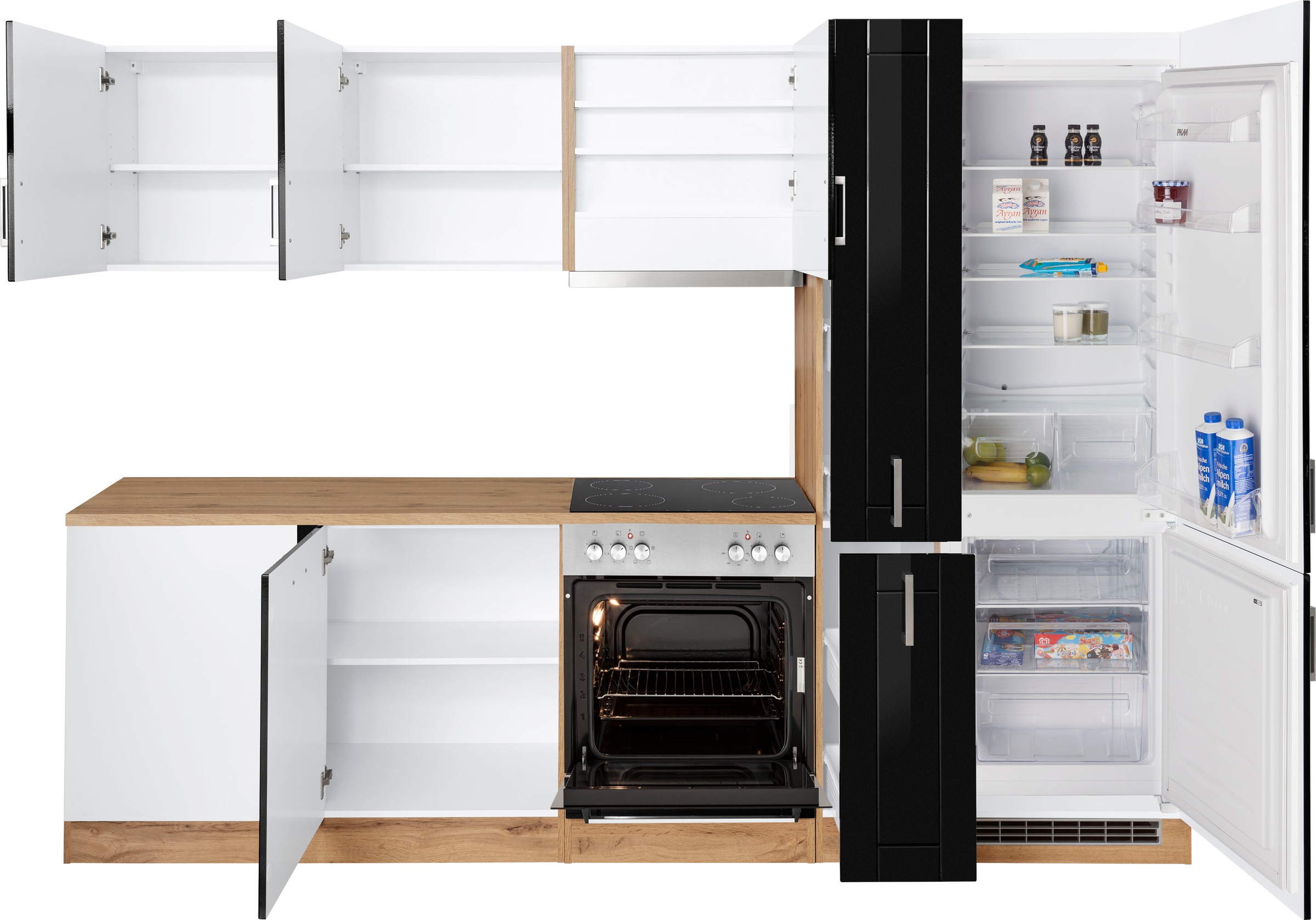 KOCHSTATION Winkelküche »KS-Tinnum«, mit E-Geräten, Stellbreite 240/270 cm