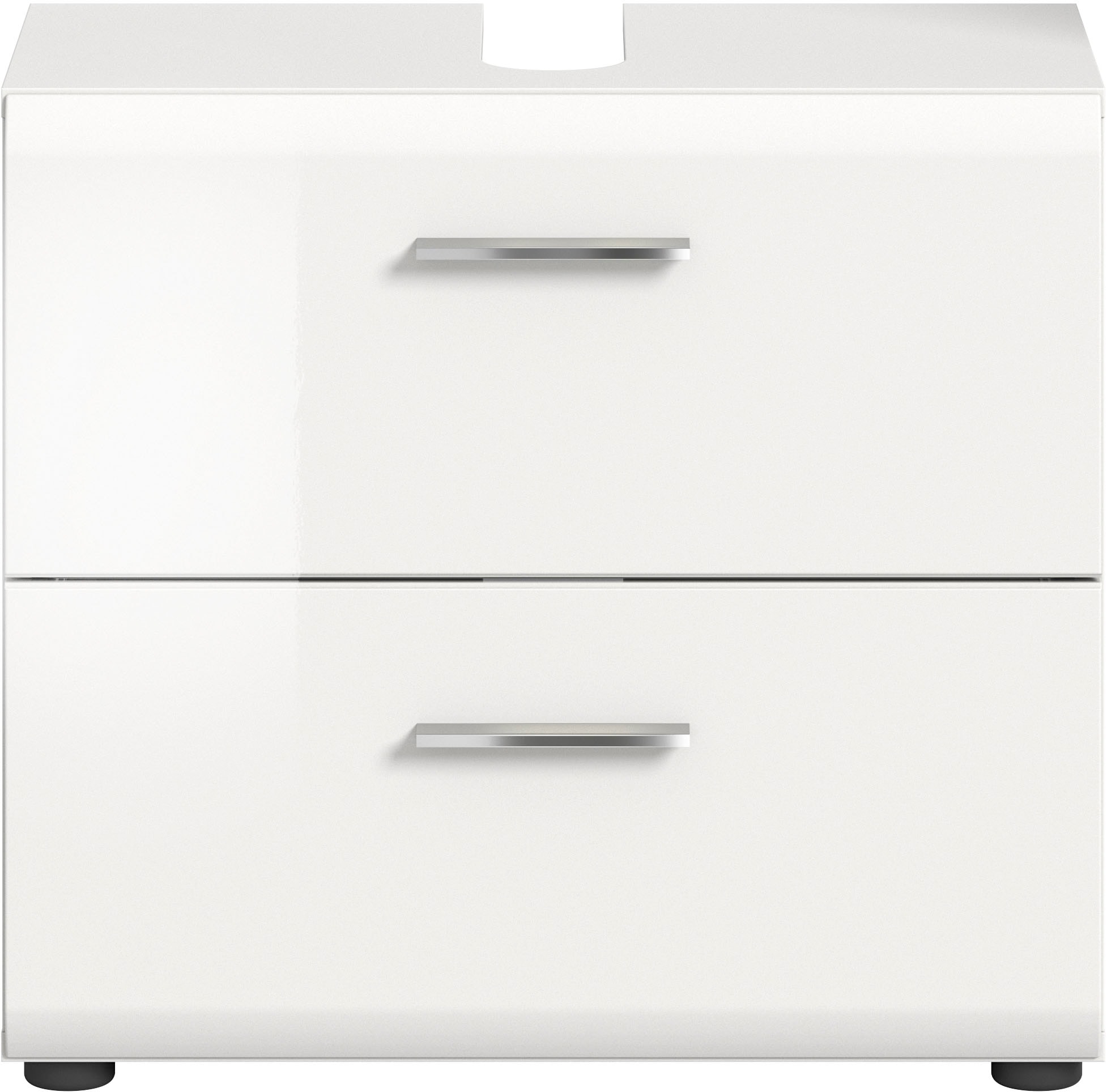 INOSIGN Waschbeckenunterschrank »FLORENZ, TOPSELLER!, Breite 60 cm, 2 Schubkästen,ink. Siphonausschnitt«, hochwertige MDF Front, Griff chromglänzend, Badschrank, Bad