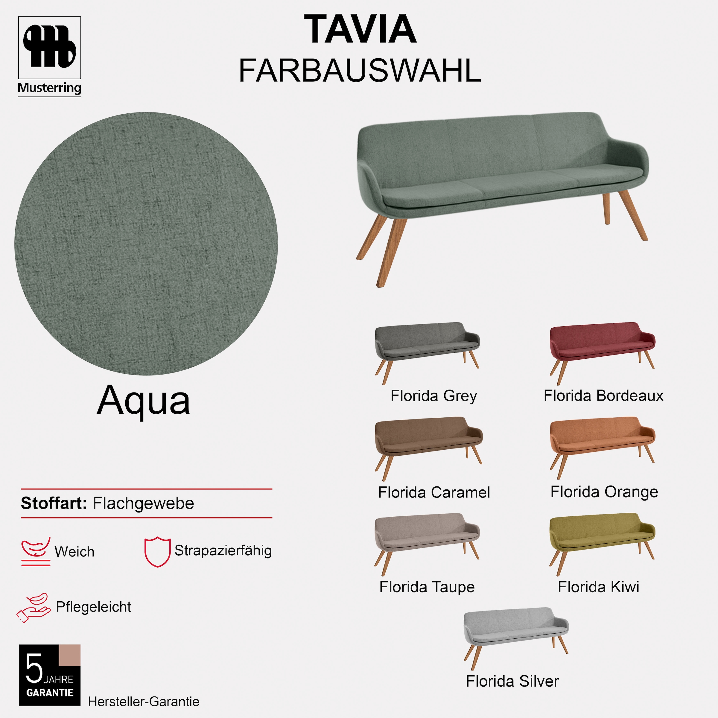 Musterring Essbank »Tavia« Stativgestell Wildeiche massiv geölt, Breite 180, 200 oder 220 cm