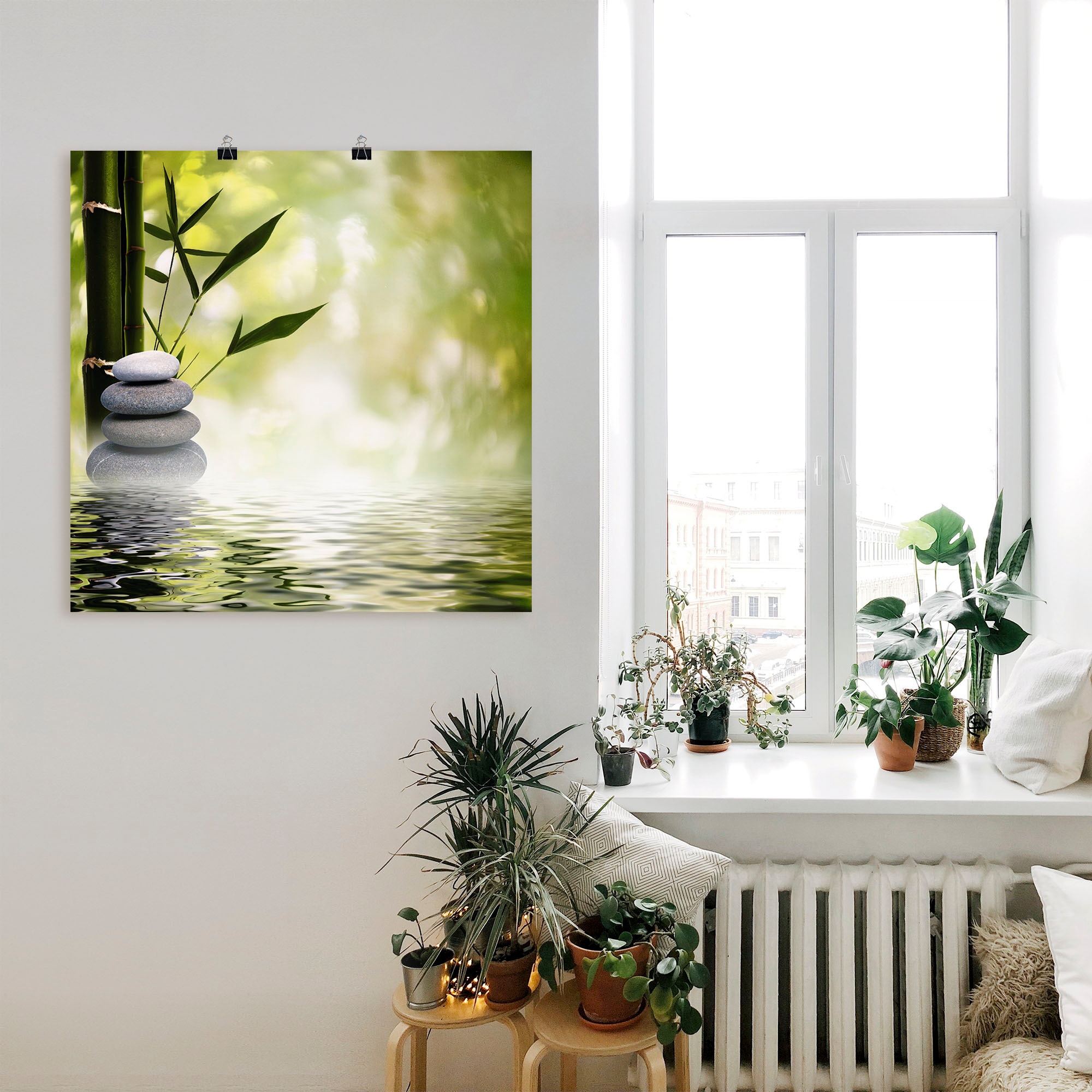 Artland Wandbild »Asiatische Spa Steine«, Spa, (1 St.), als Alubild, Outdoorbild, Leinwandbild, Poster, Wandaufkleber