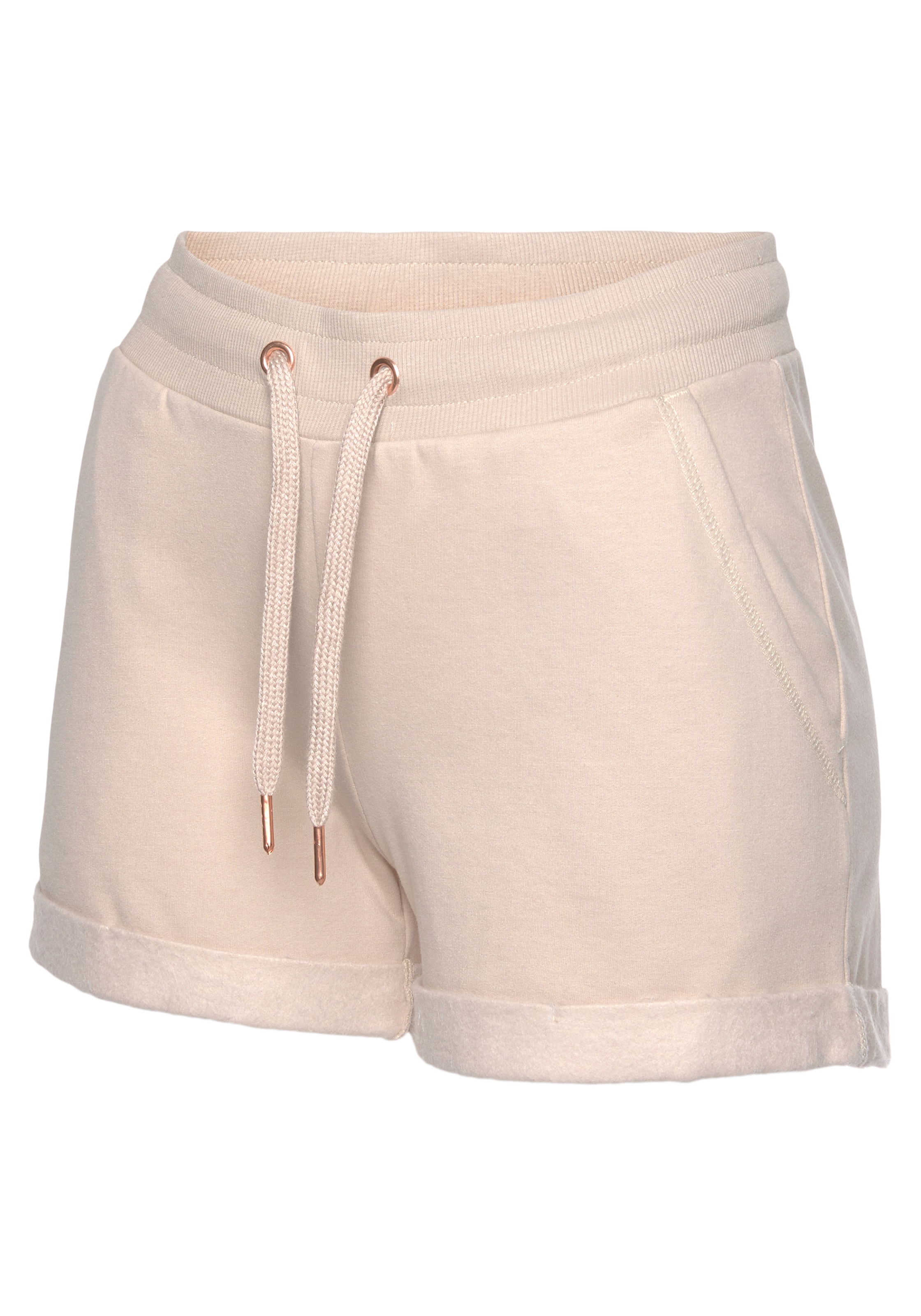 LASCANA Shorts, mit Rippbündchen und Umschlagsaum