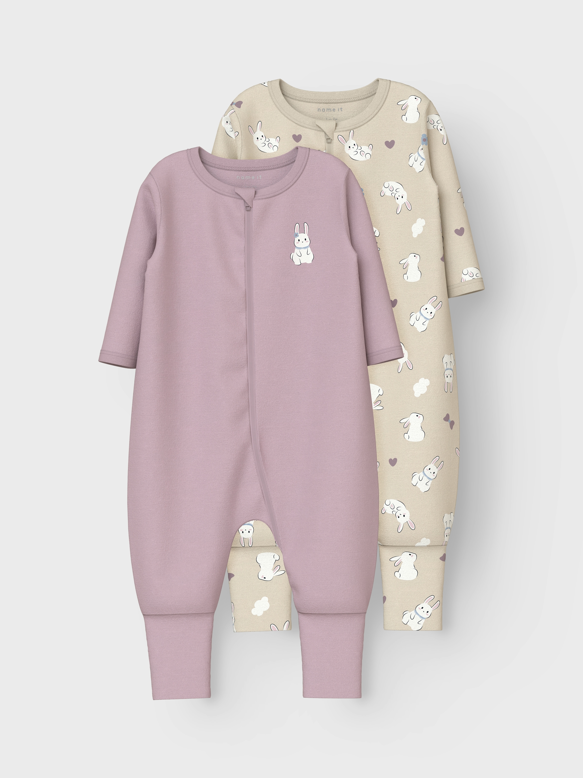 Name It Pyjama »NBFNIGHTSUIT 2P ZIP FF SAND RABBIT NOOS«