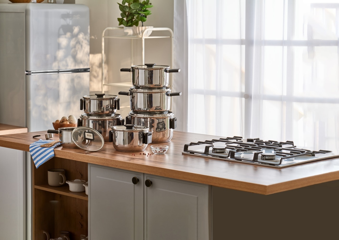 RESTO Kitchenware Kochtopf »Anser, energiesparend und spülmaschinenfest, im Geschenkkarton« 2 Stk. tlg. Edelstahl 18/10