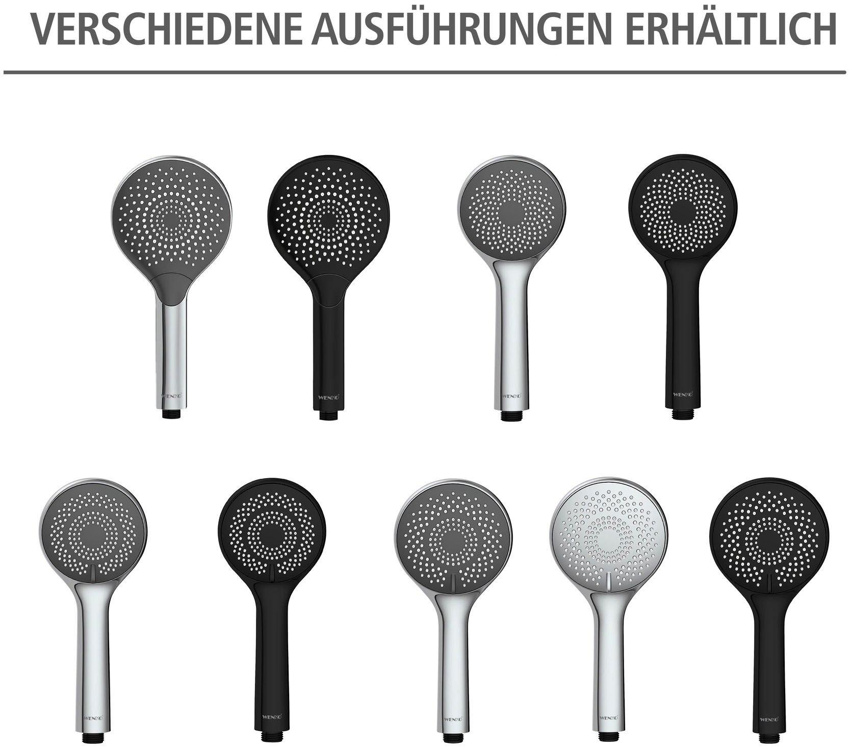 WENKO Handbrause »Watersaving«, (1 tlg.), Schwarz matt, Ø 9,5 cm