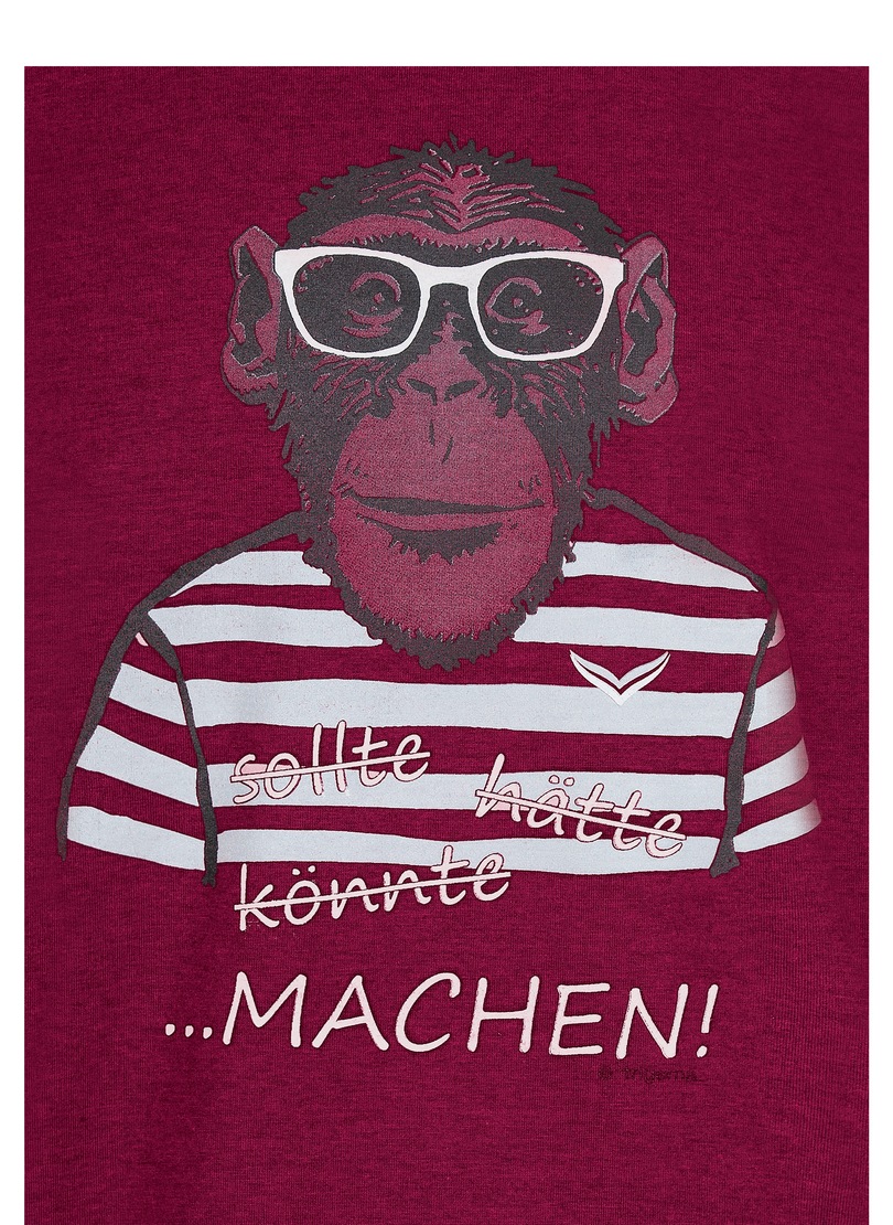 Trigema T-Shirt »TRIGEMA T-Shirt mit großem Affen-Aufdruck«, (1 tlg.)