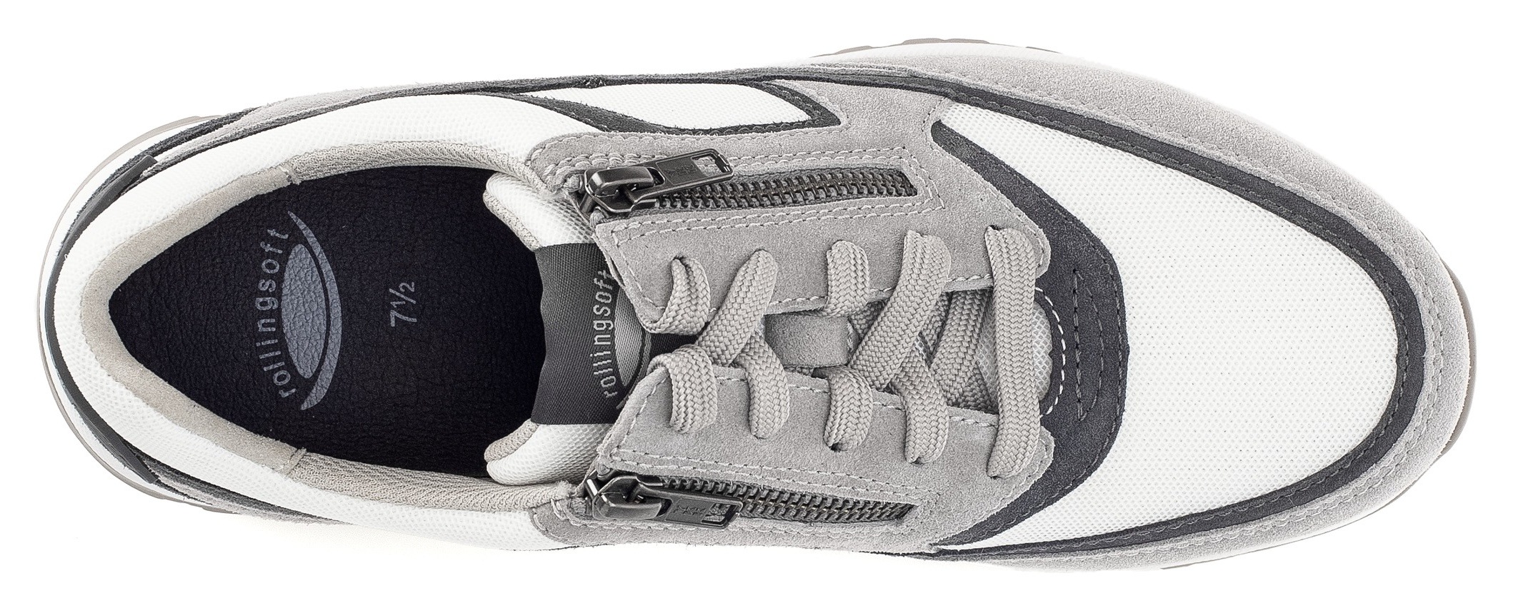 Gabor Rollingsoft Keilsneaker, Schnürschuh, Halbschuh, Freizeitschuh, Außenreißverschluss, G-Weite