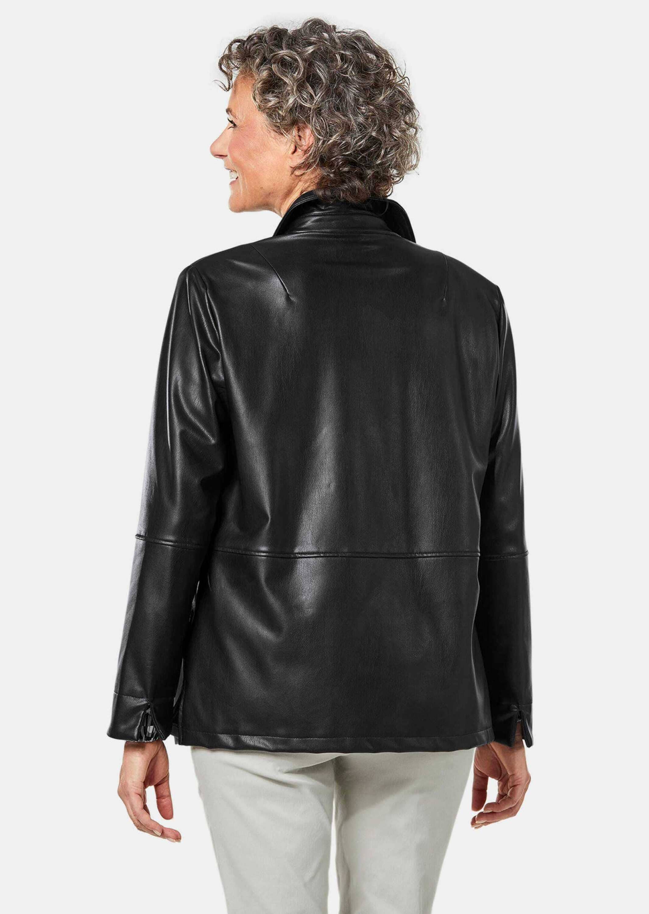 GOLDNER Jackenblazer »Blusenjacke Lässige Blusenjacke in Lederoptik«